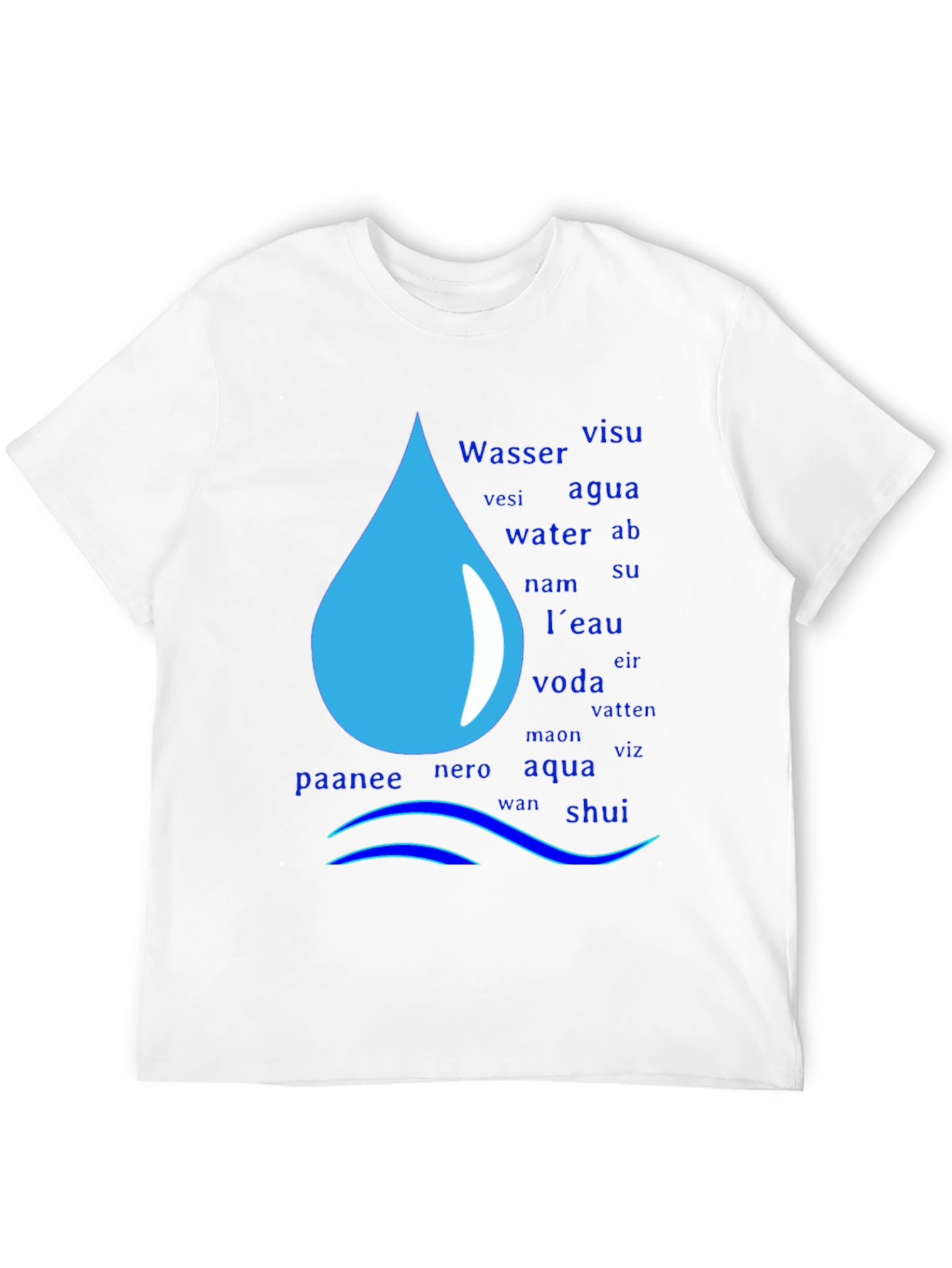Multilingual Water Drop T-Shirt - 12