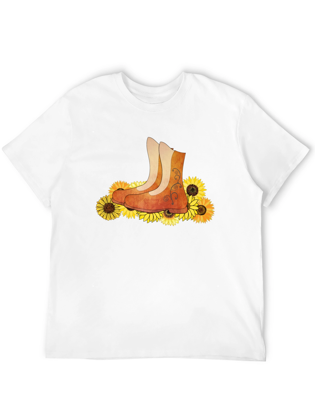 Black Sunflower Boots Graphic T-Shirt view 12