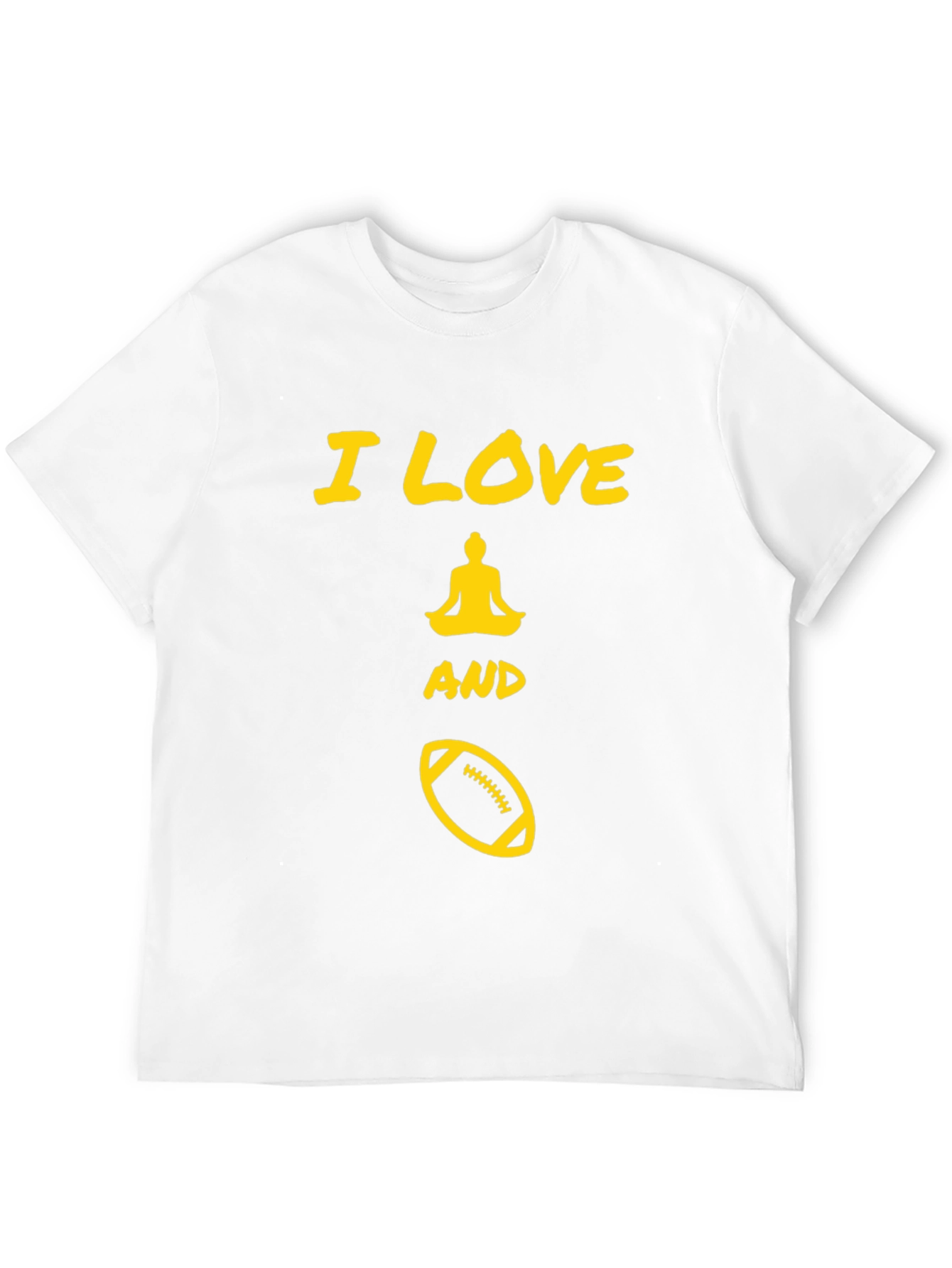 Black I Love Yoga and Football Black Graphic Tee view 12