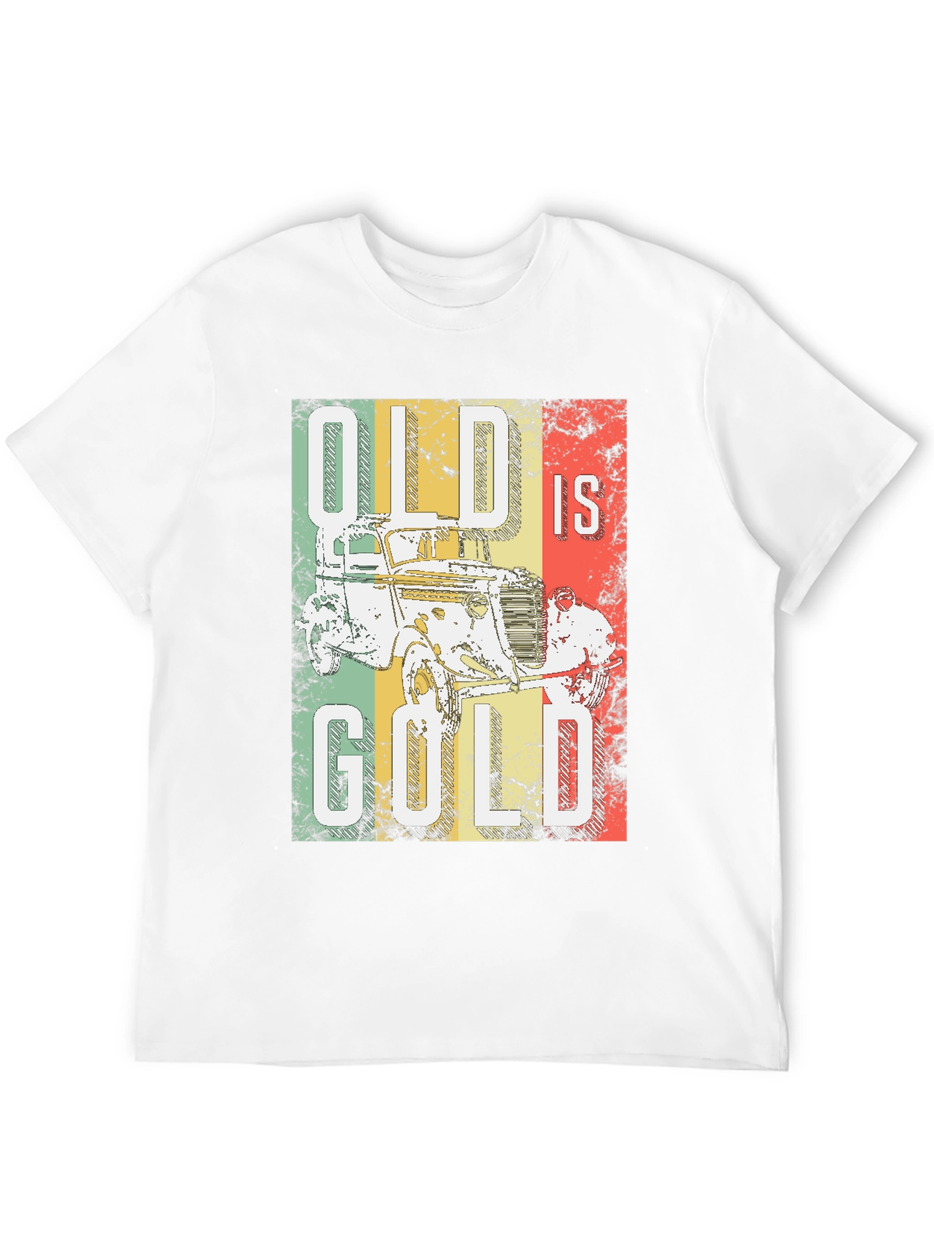 Black Vintage Car T-Shirt - Old is Gold Tee view 12