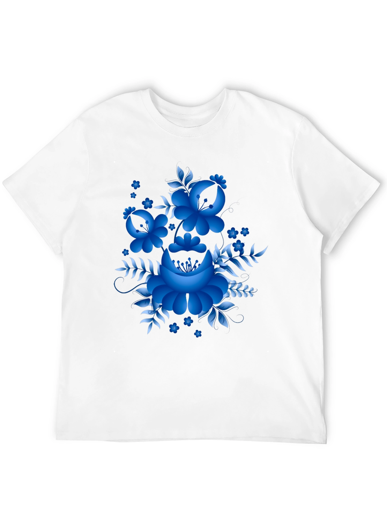 Black Floral Design Black T-Shirt view 12