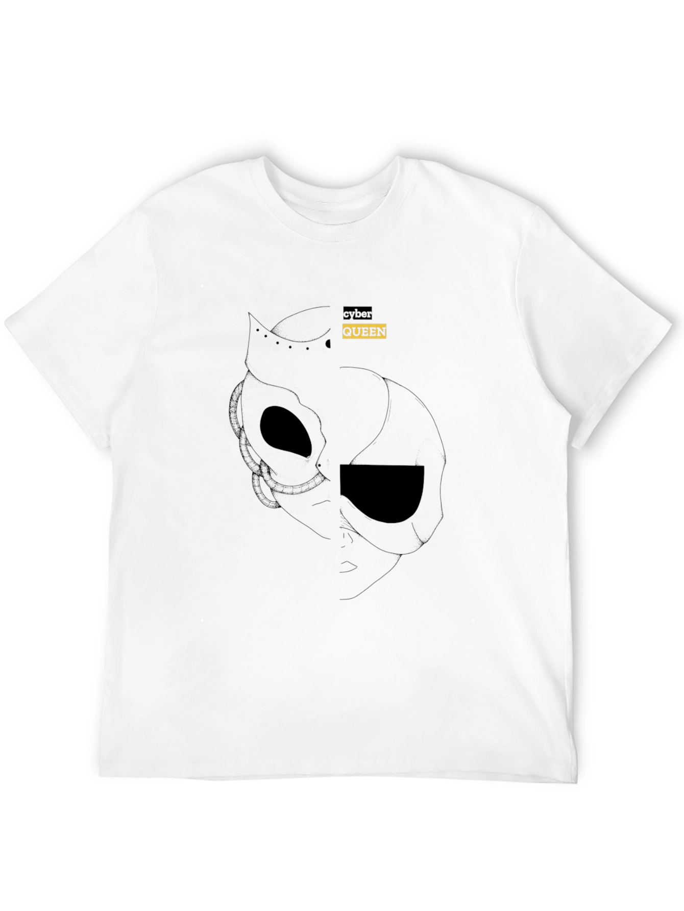 Black Cyber Queen Graphic Tee - Black Cotton Blend view 12