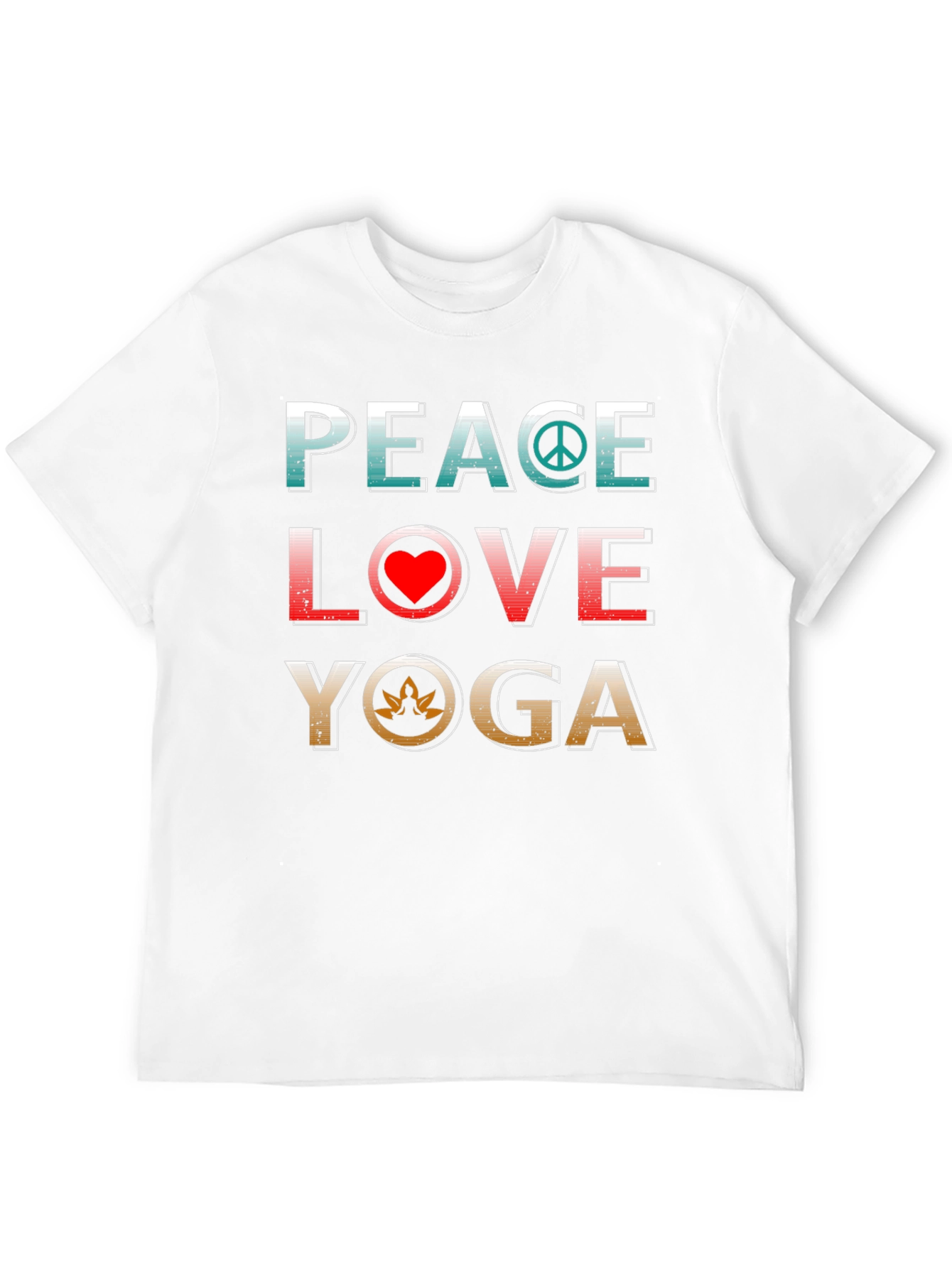 Black Peace Love Yoga T-Shirt view 12
