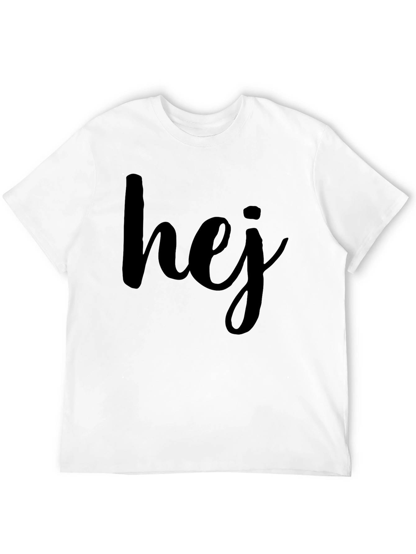 Black Hej Graphic T-Shirt - Casual Scandinavian Style Tee view 12
