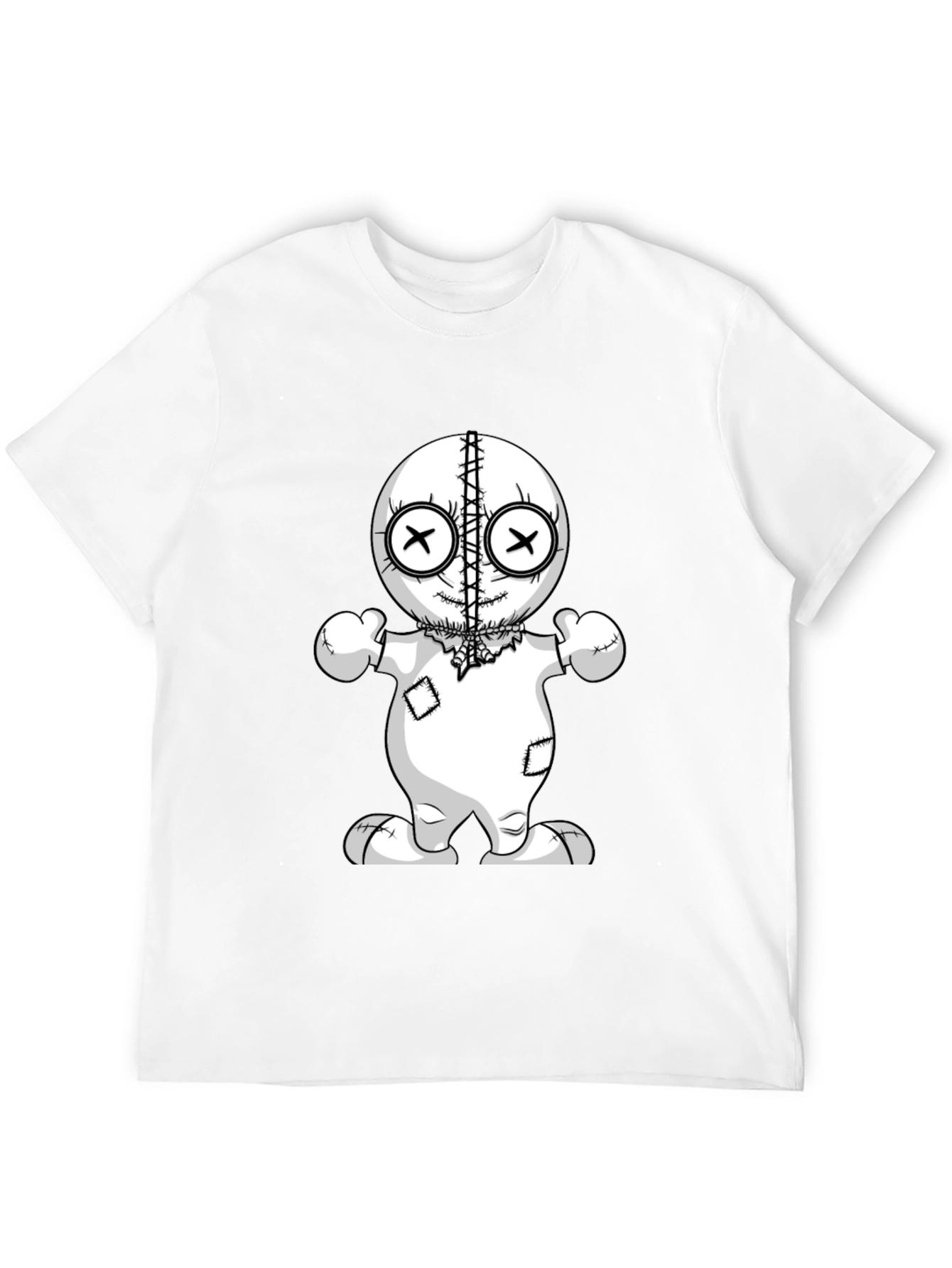 Black Voodoo Doll Graphic Tee - Unisex Black T-Shirt view 12