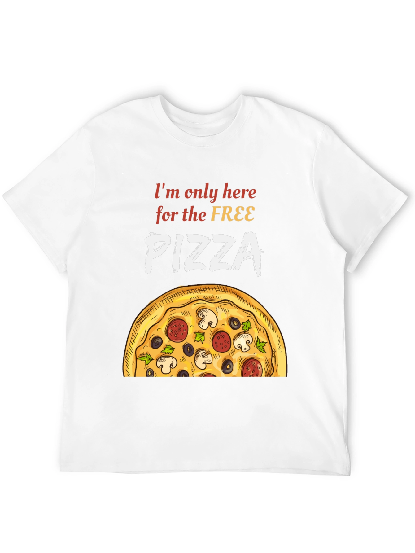 Black Free Pizza T-Shirt - Funny Foodie Tee view 12