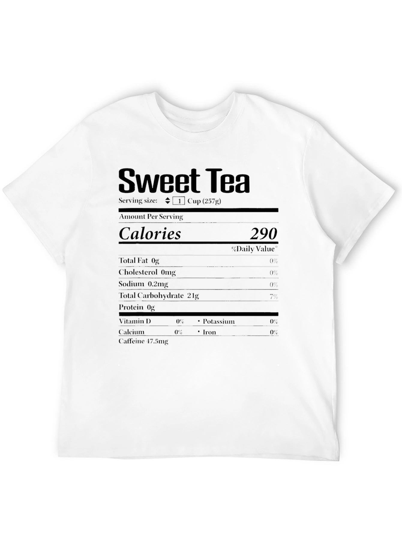 Black Sweet Tea Nutrition Facts Novelty T-Shirt view 12