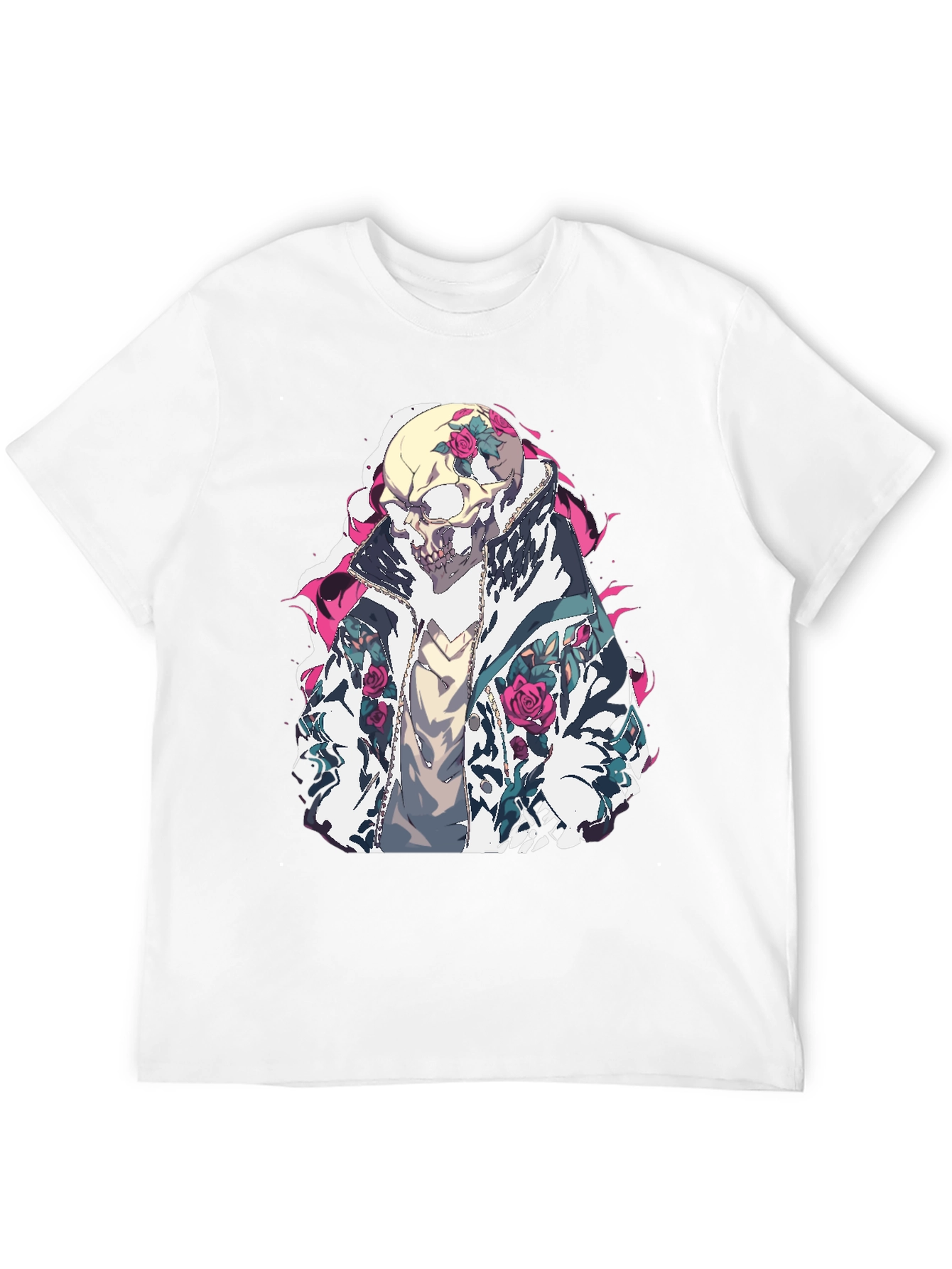 Black Skull & Roses Graphic T-Shirt view 12