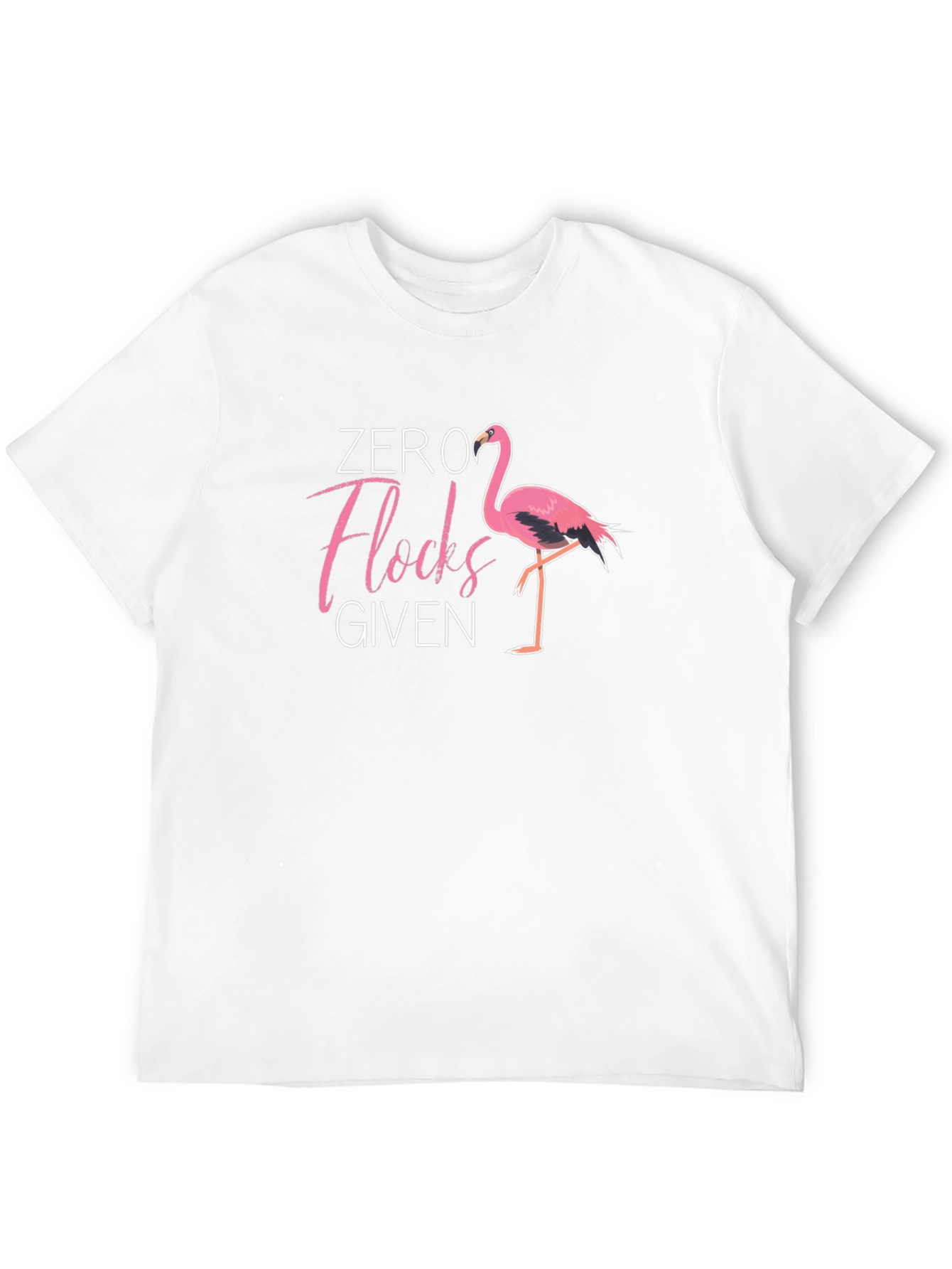 Black Zero Flocks Given Black T-Shirt with Flamingo view 12