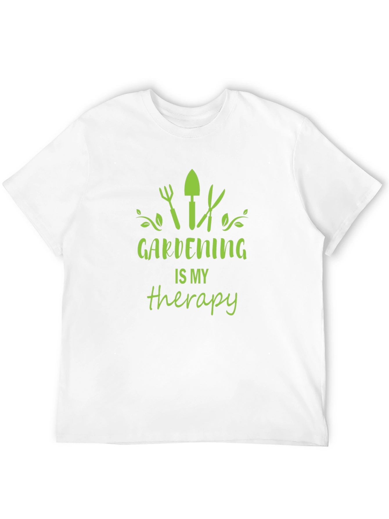 Black Gardening Is My Therapy Black T-Shirt - Men's Crew Neck view 12