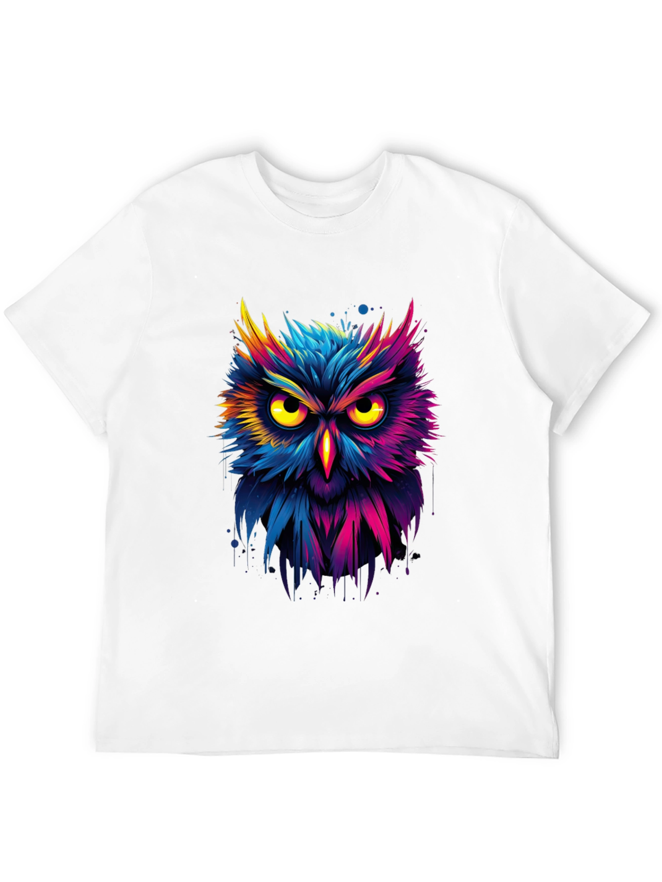 Black Vibrant Owl Graphic T-Shirt - Unique Design view 12