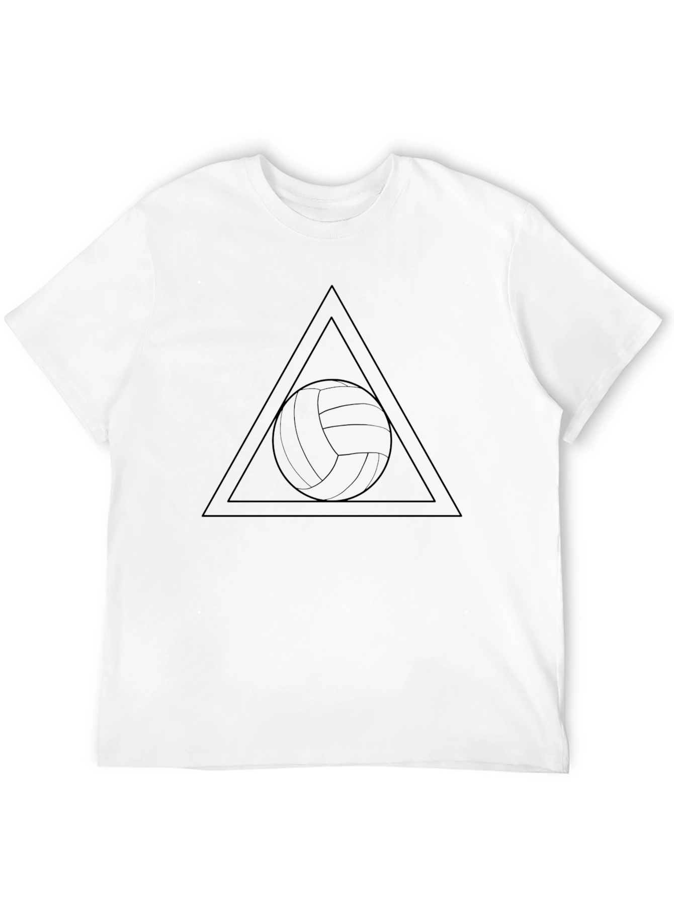 Black Volleyball Triangle Graphic Tee - Sporty Black T-Shirt view 12