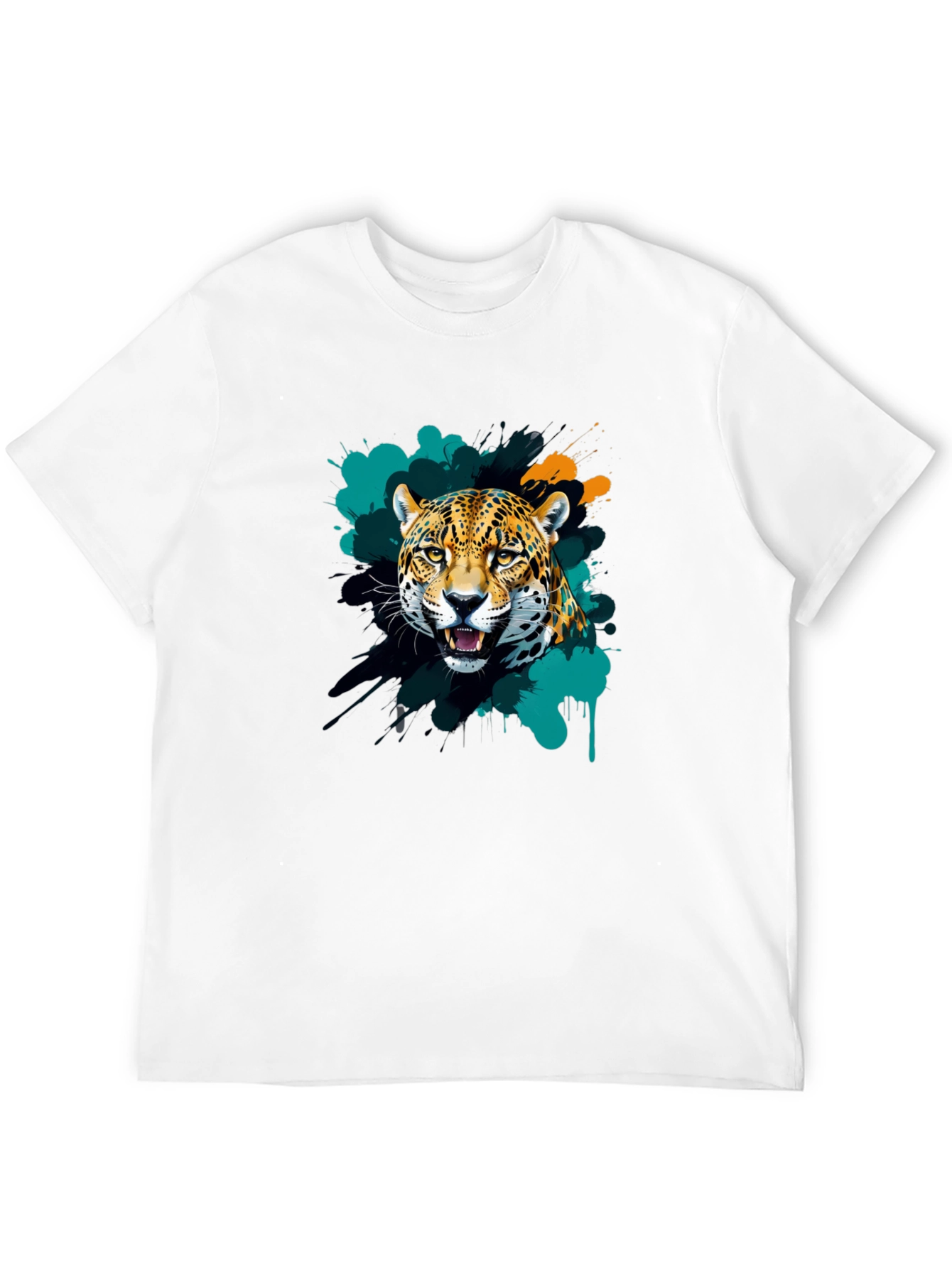 Black Jaguar Graphic T-Shirt - Cool Animal Print Tee view 12