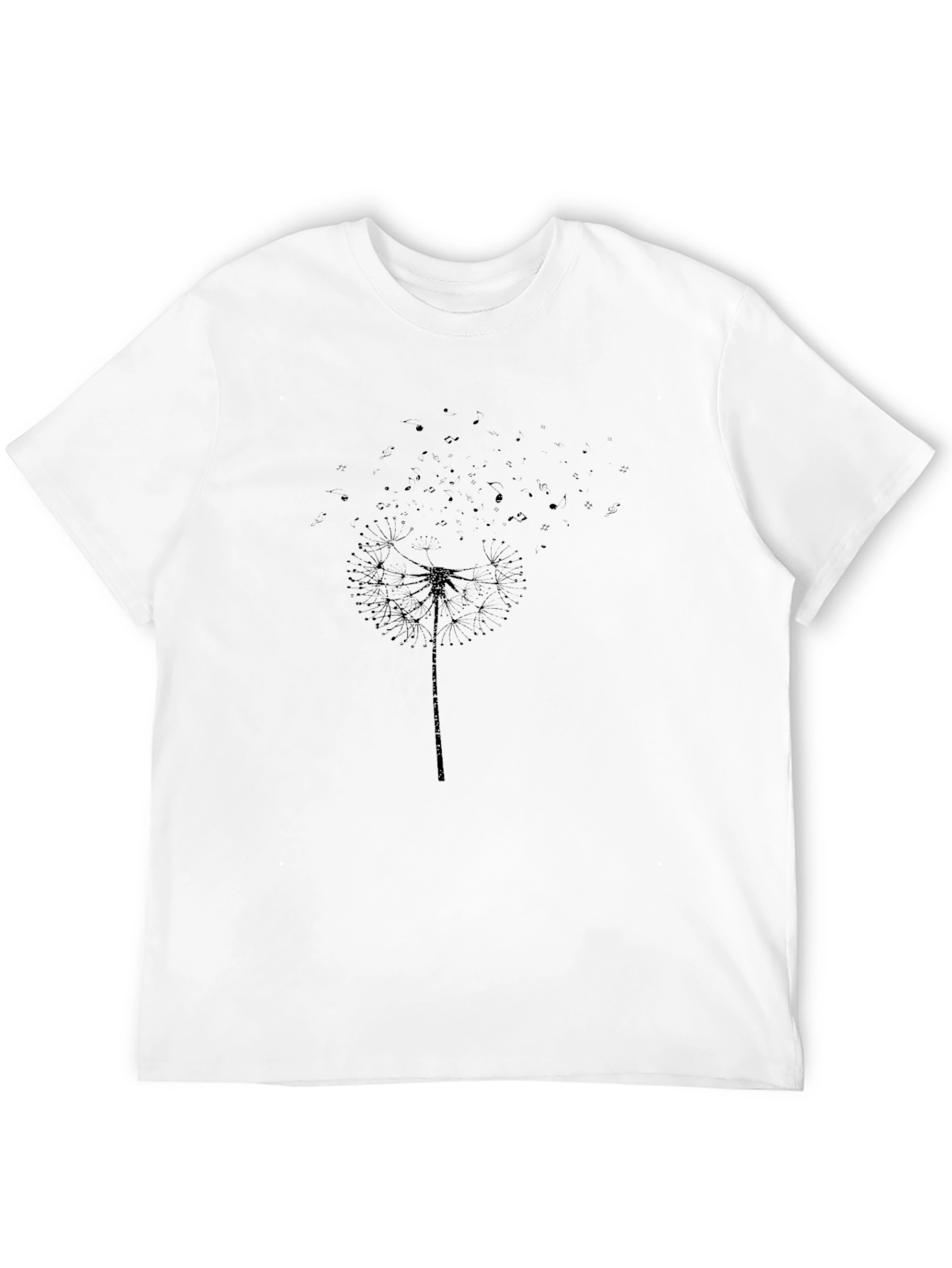 Dandelion Print Black T-Shirt - Stylish Casual Wear - 12