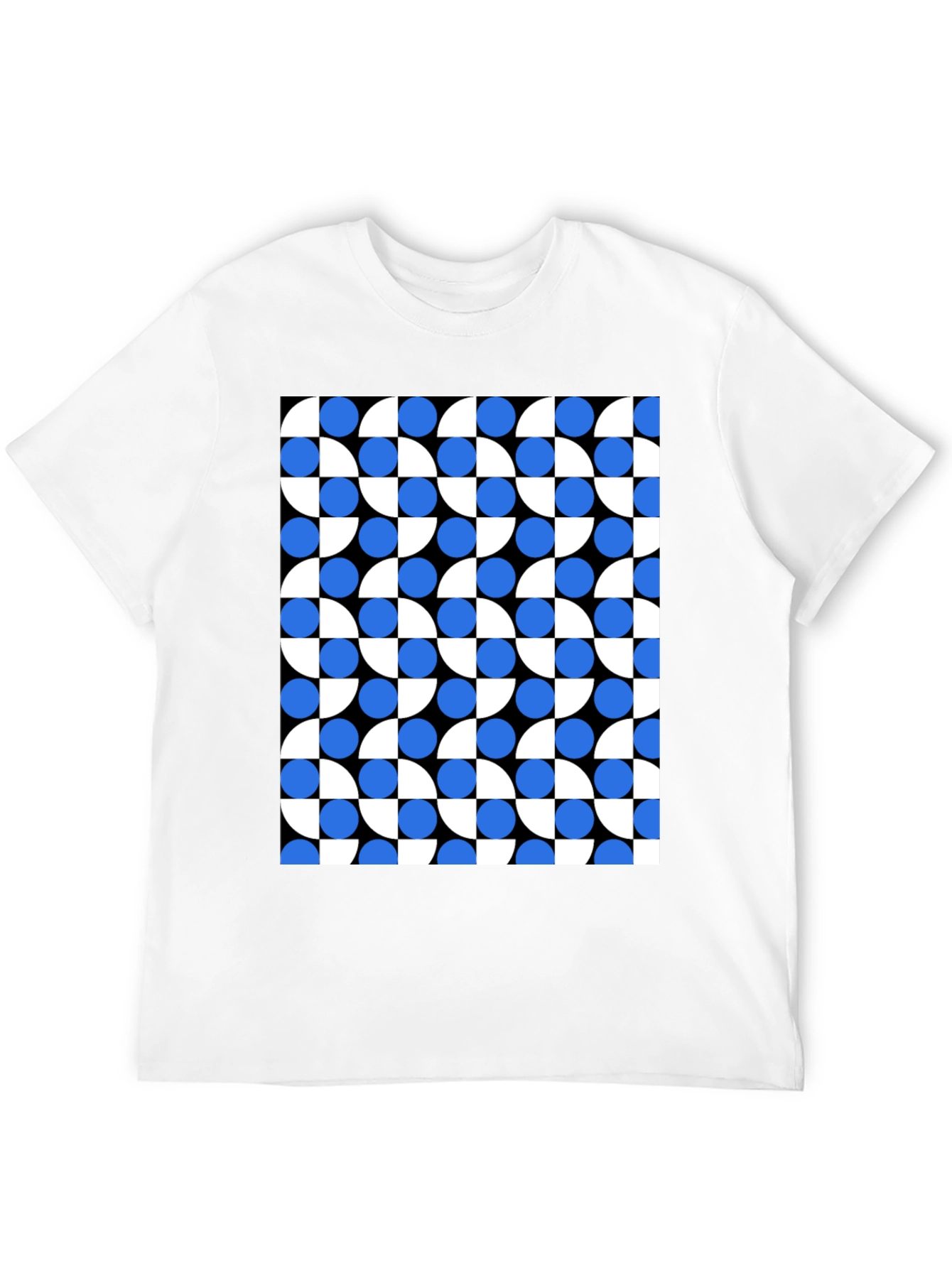 Black Modern Geometric Pattern T-Shirt view 12