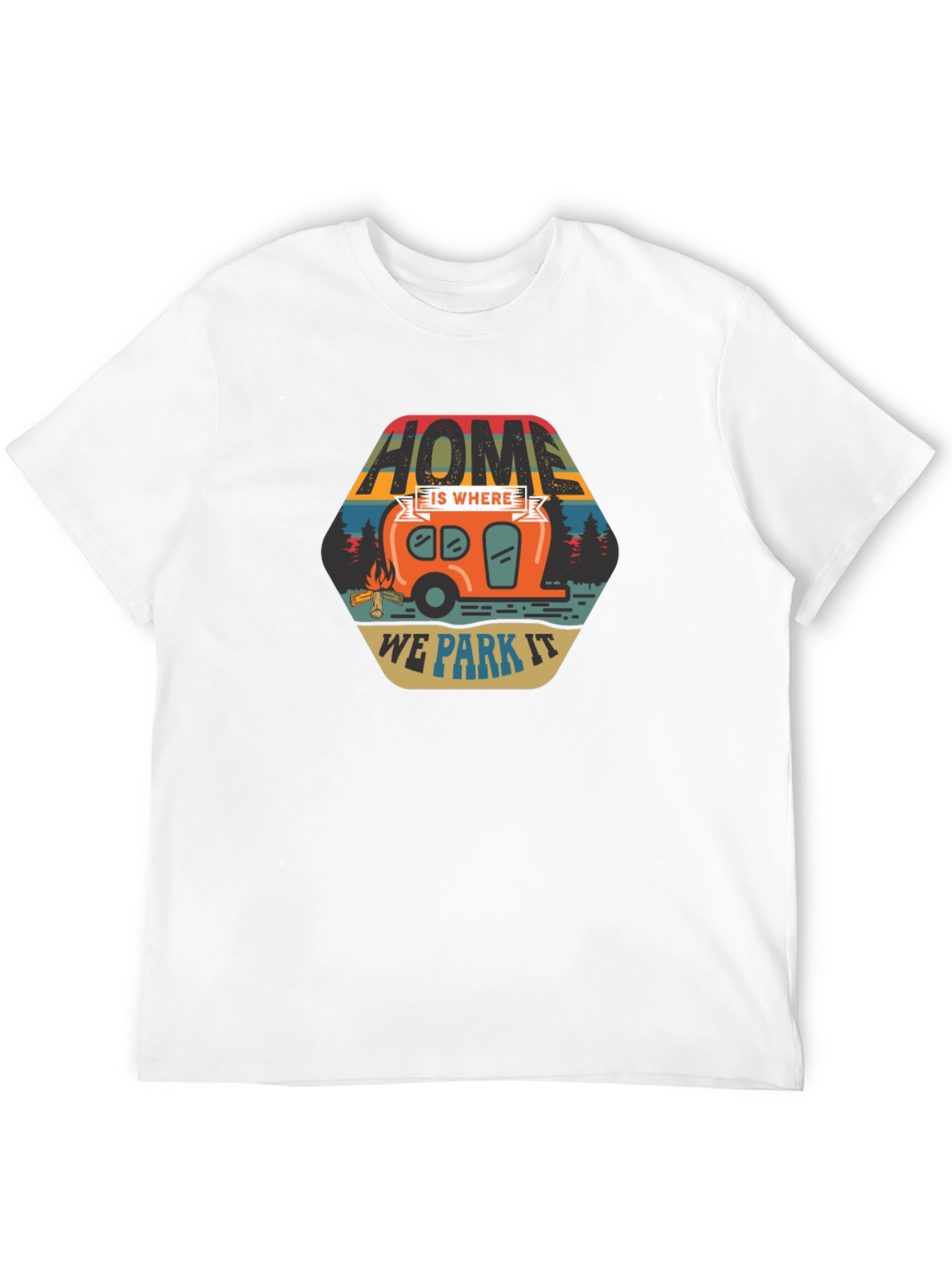 Black Home Is Where We Park It Camping T-Shirt view 12