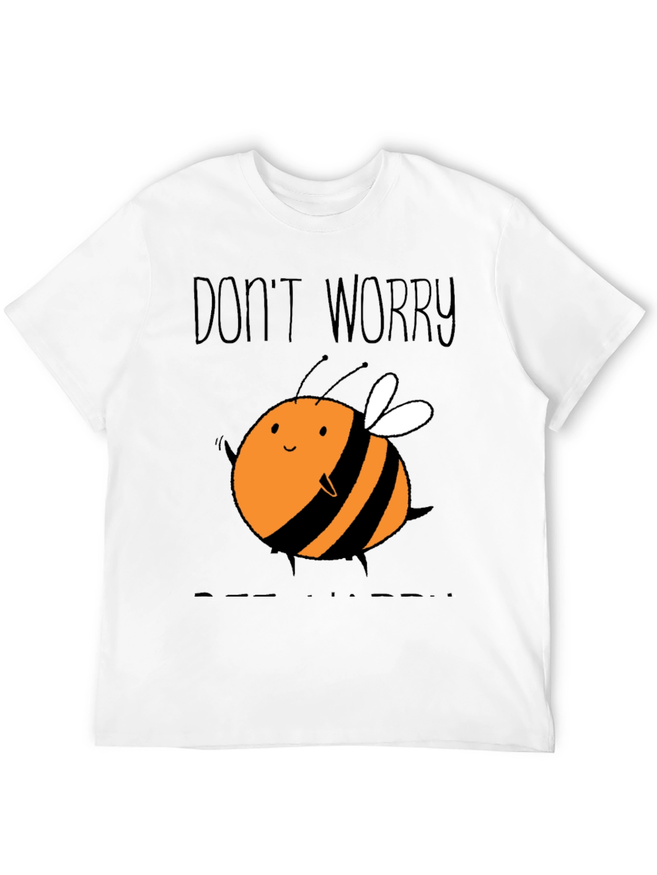 Black Cute Bee Graphic T-Shirt - Don't Worry Bee Happy! view 12