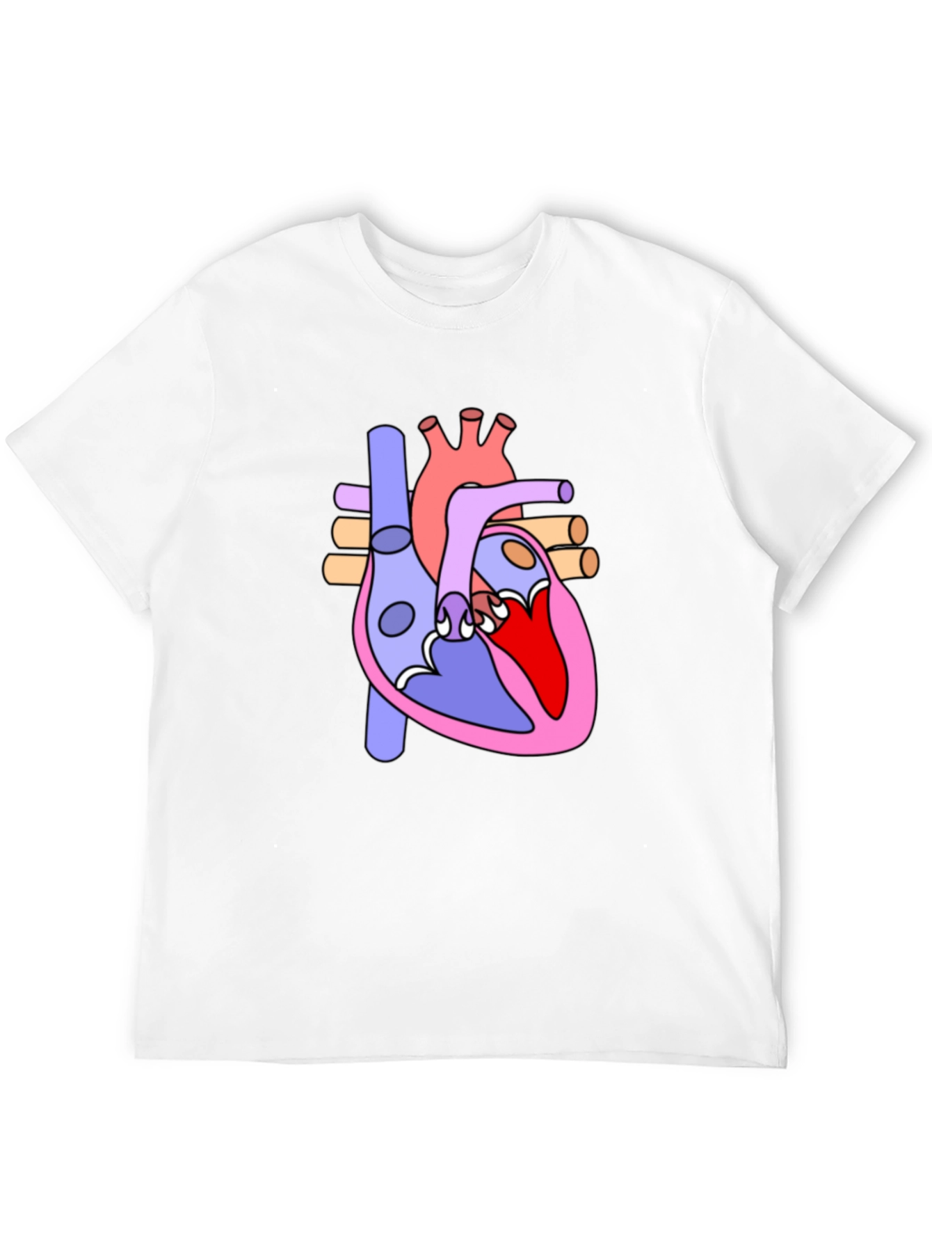 Black Anatomical Heart Graphic Tee - Black Cotton Blend view 12