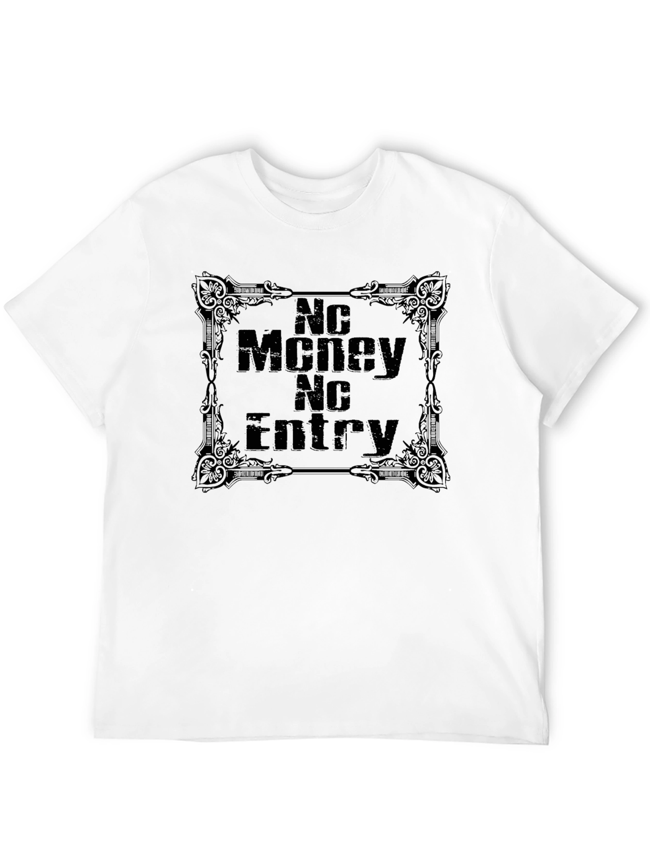 Black No Money No Entry Graphic Tee - Bold Statement Shirt view 12