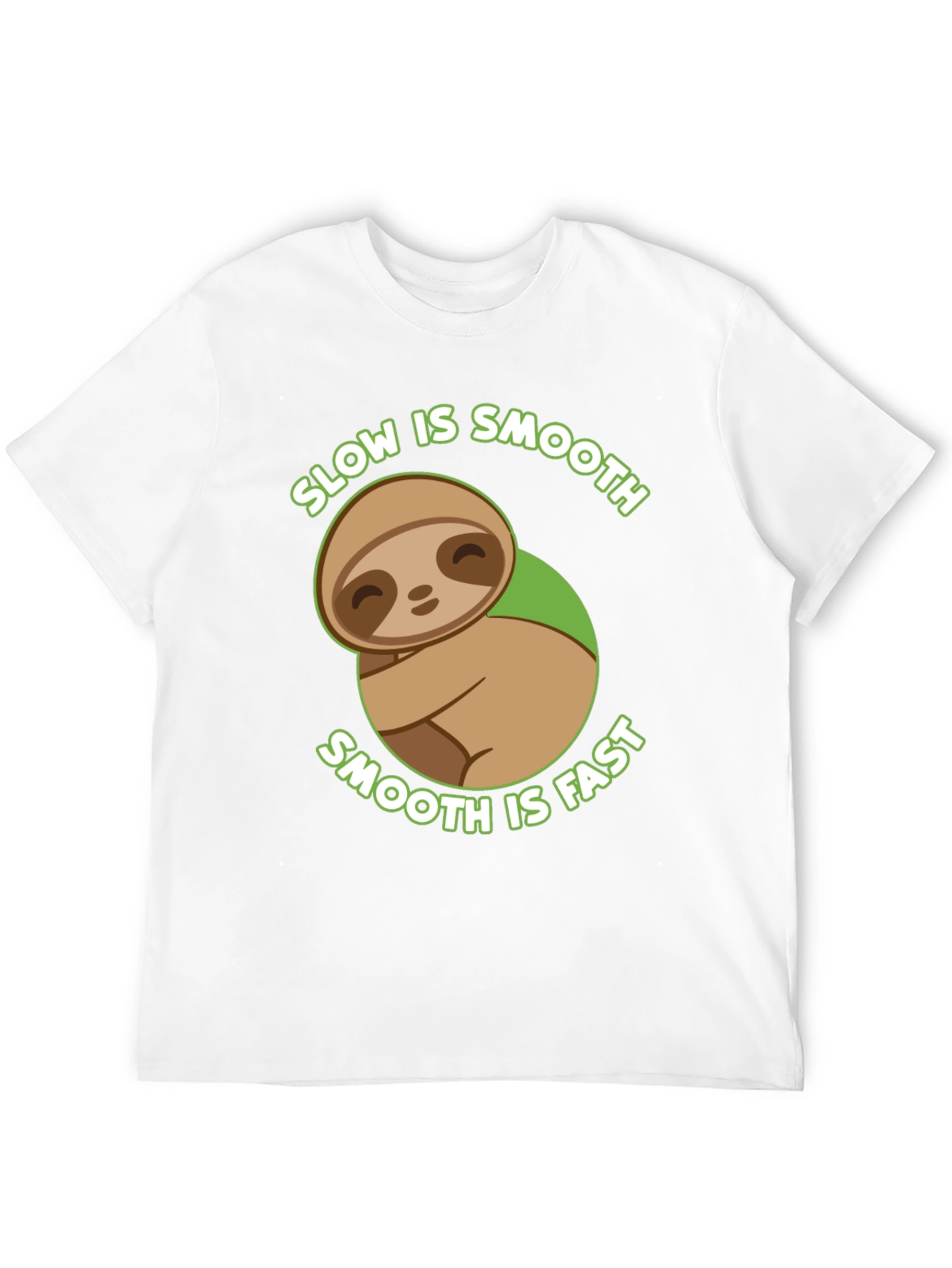 Black Slow is Smooth Sloth Graphic T-Shirt view 12