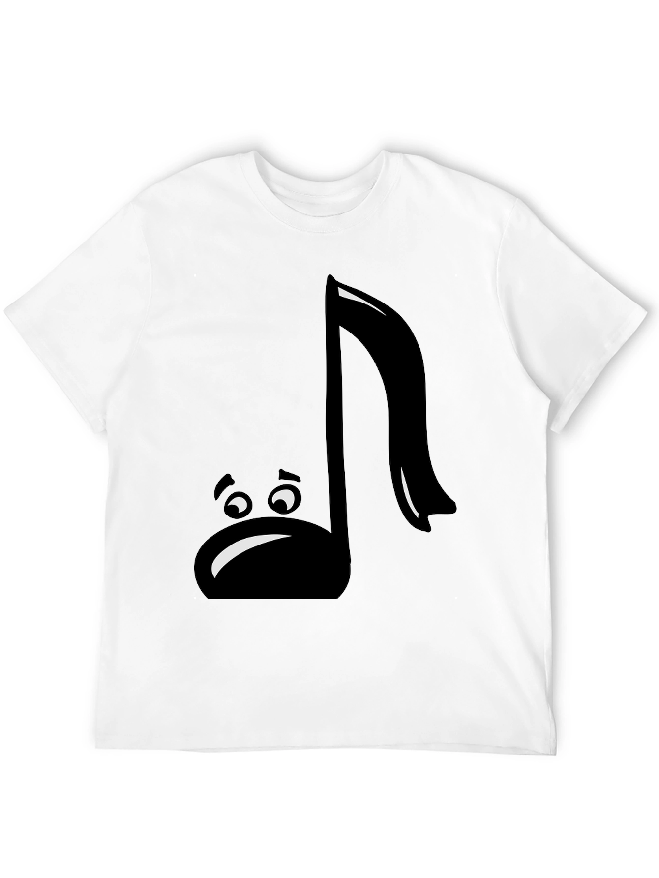Black Sad Music Note Graphic T-Shirt - Black Cotton Tee view 12
