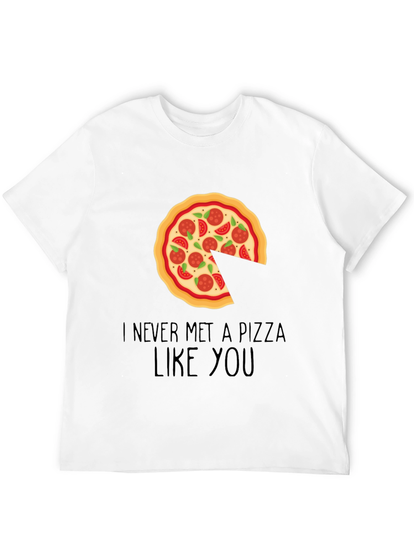 Pizza Slice Missing Graphic Tee - Unisex Black T-Shirt - 12