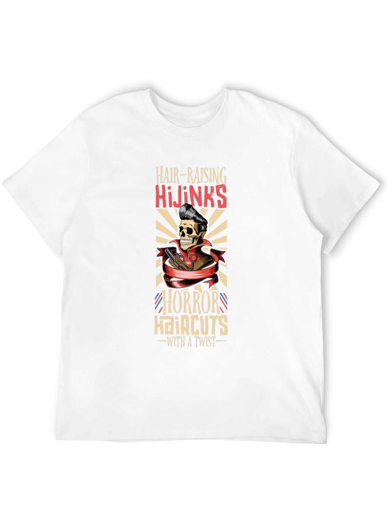 Black Hair-Raising Hijinks Horror Haircuts T-Shirt view 12