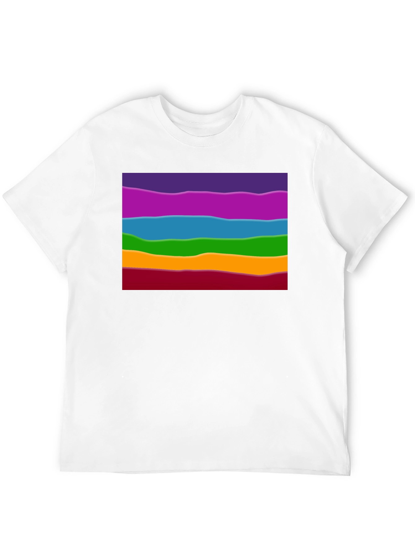 Black Rainbow Wave Graphic Black Tee - Casual Style view 12
