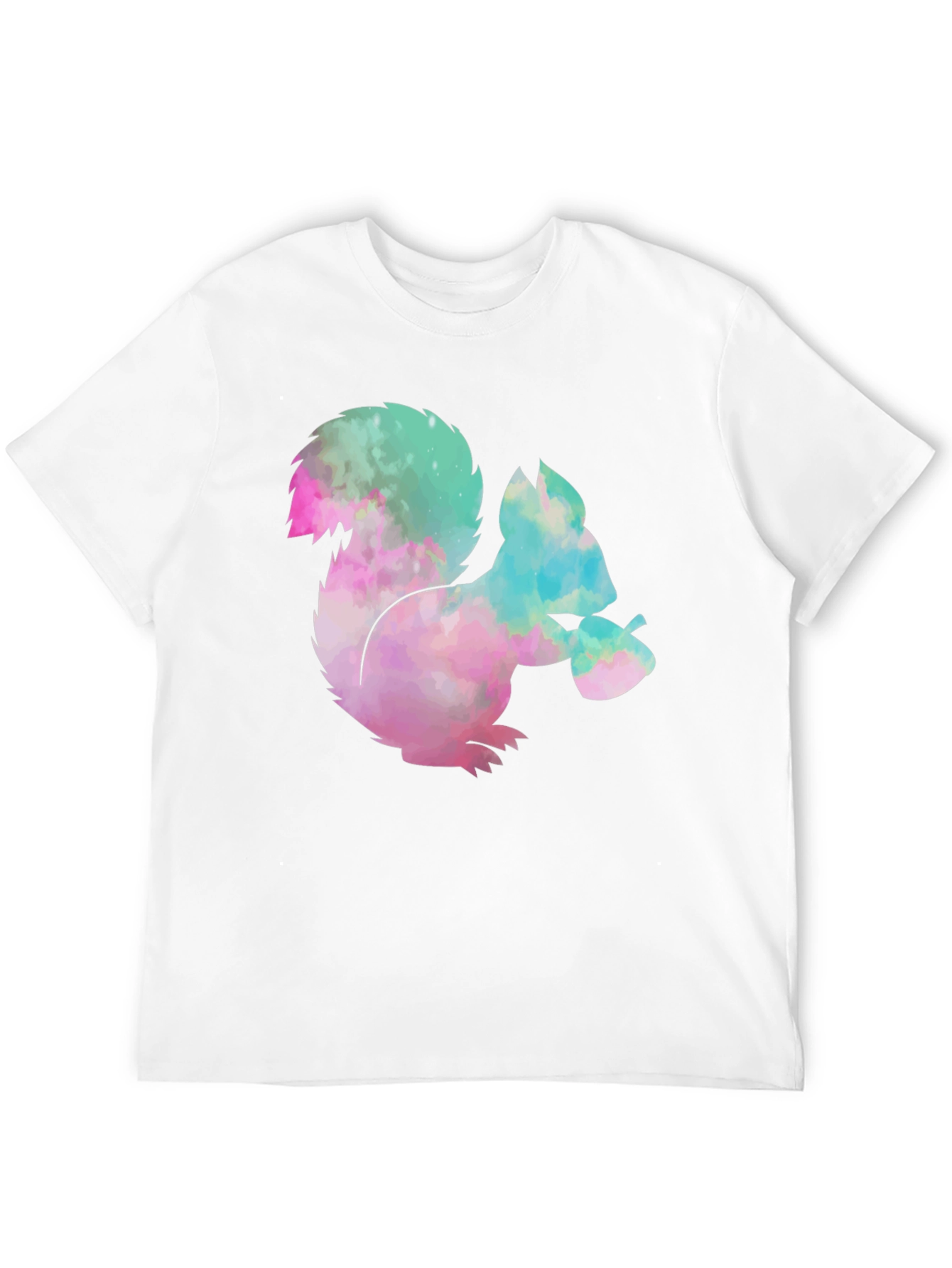 Black Squirrel Tie-Dye Graphic T-Shirt - Black Cotton Tee view 12