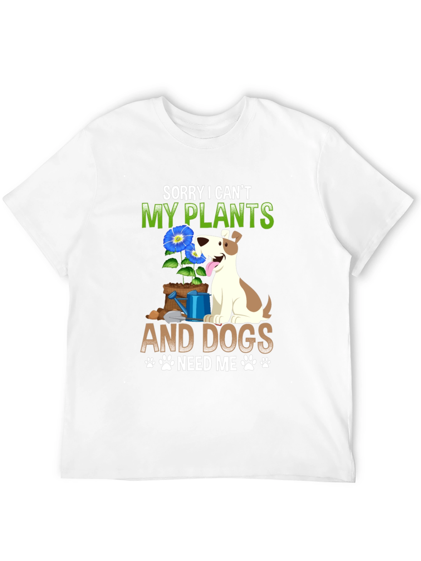 Black Sorry I Can't, My Plants & Dogs Tee view 12