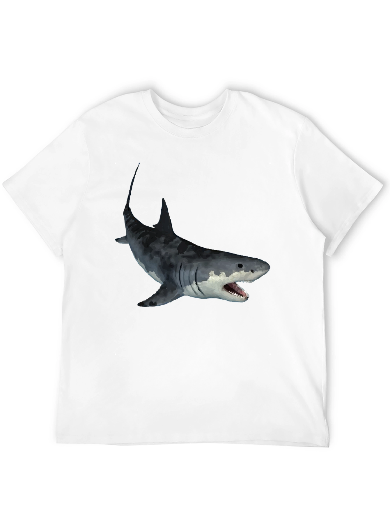 Black Men's Black Shark Graphic T-Shirt view 12