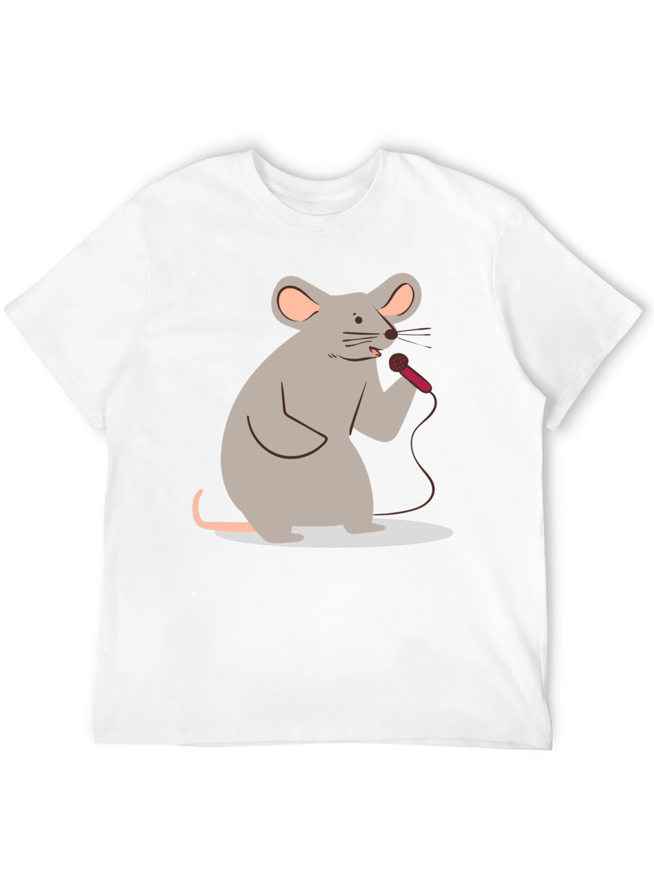 Black Singing Mouse Graphic T-Shirt - Black Cotton Tee view 12