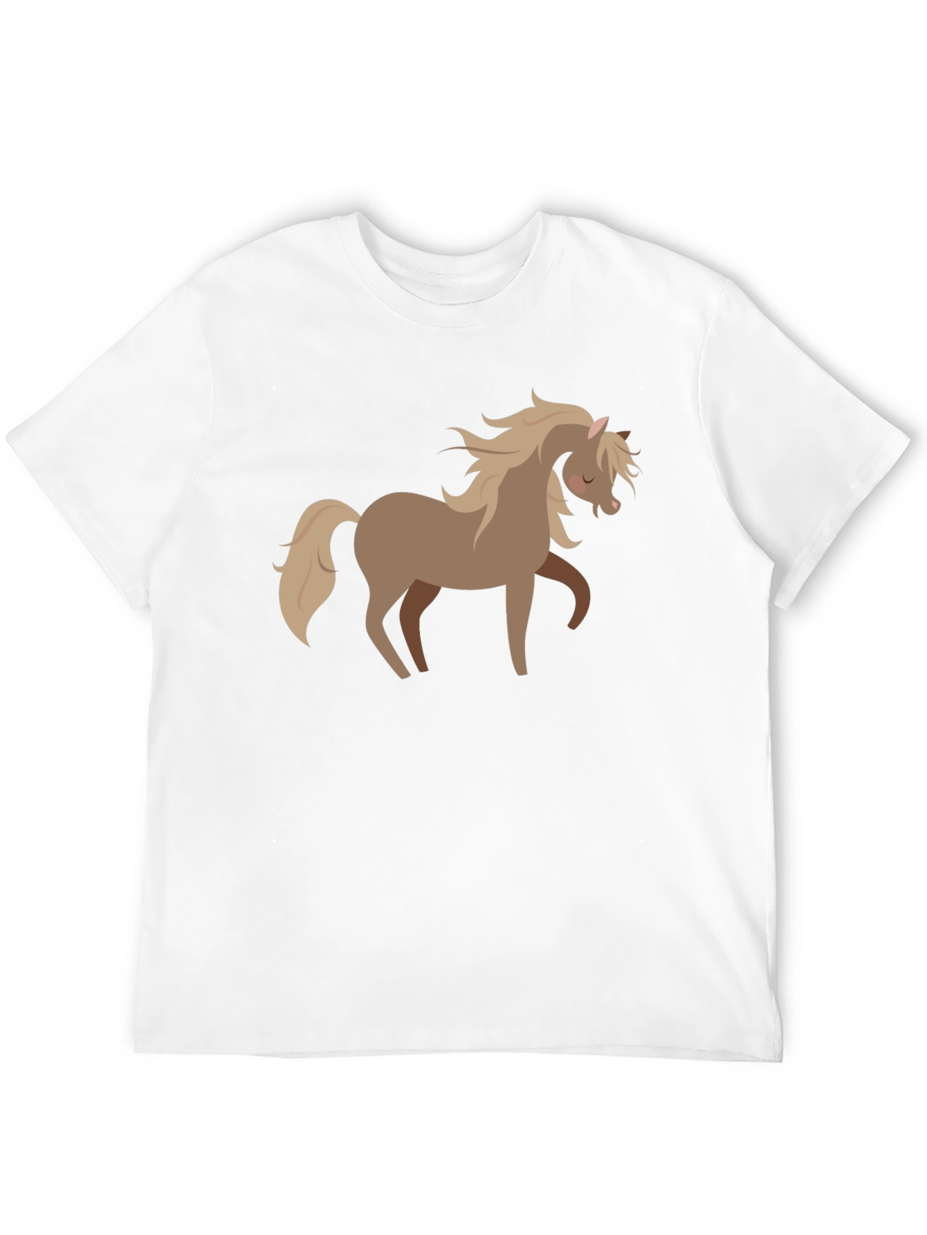 Black Cute Horse Graphic Tee - Soft Black Cotton Shirt view 12