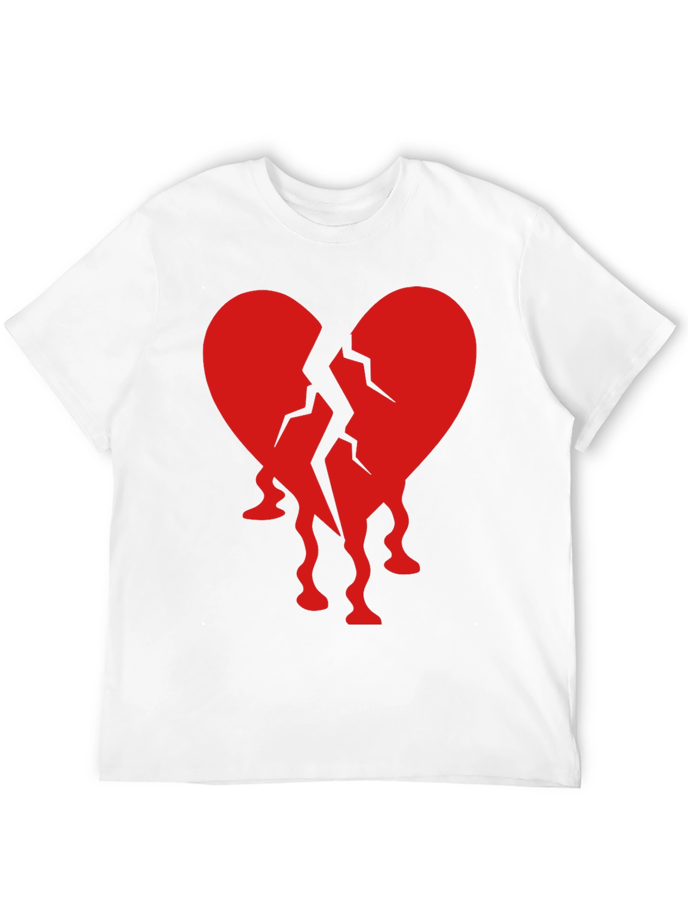 Black Broken Heart Graphic Tee - Black Crew Neck T-Shirt view 12