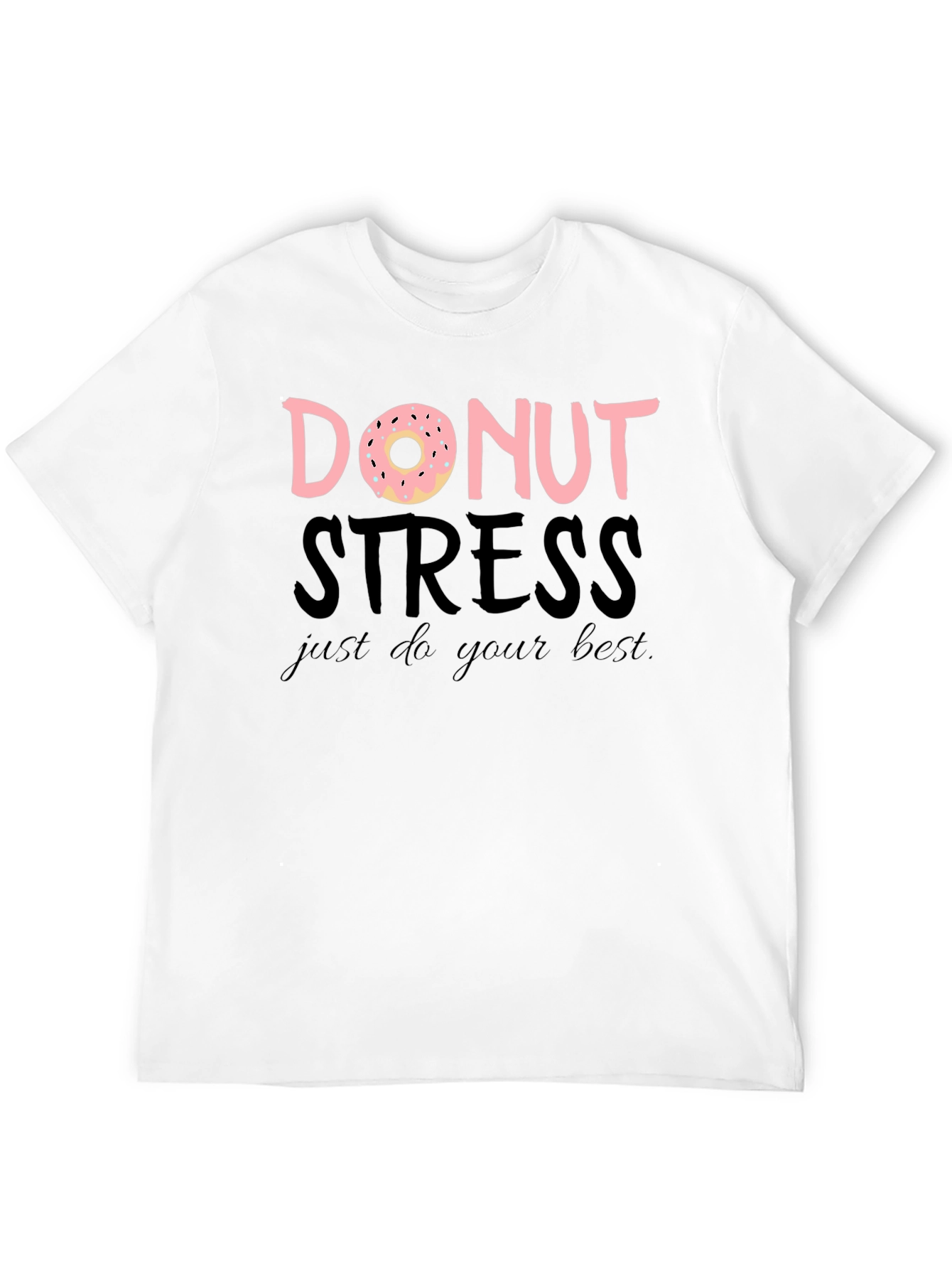 Black Donut Stress Funny Graphic Tee view 12
