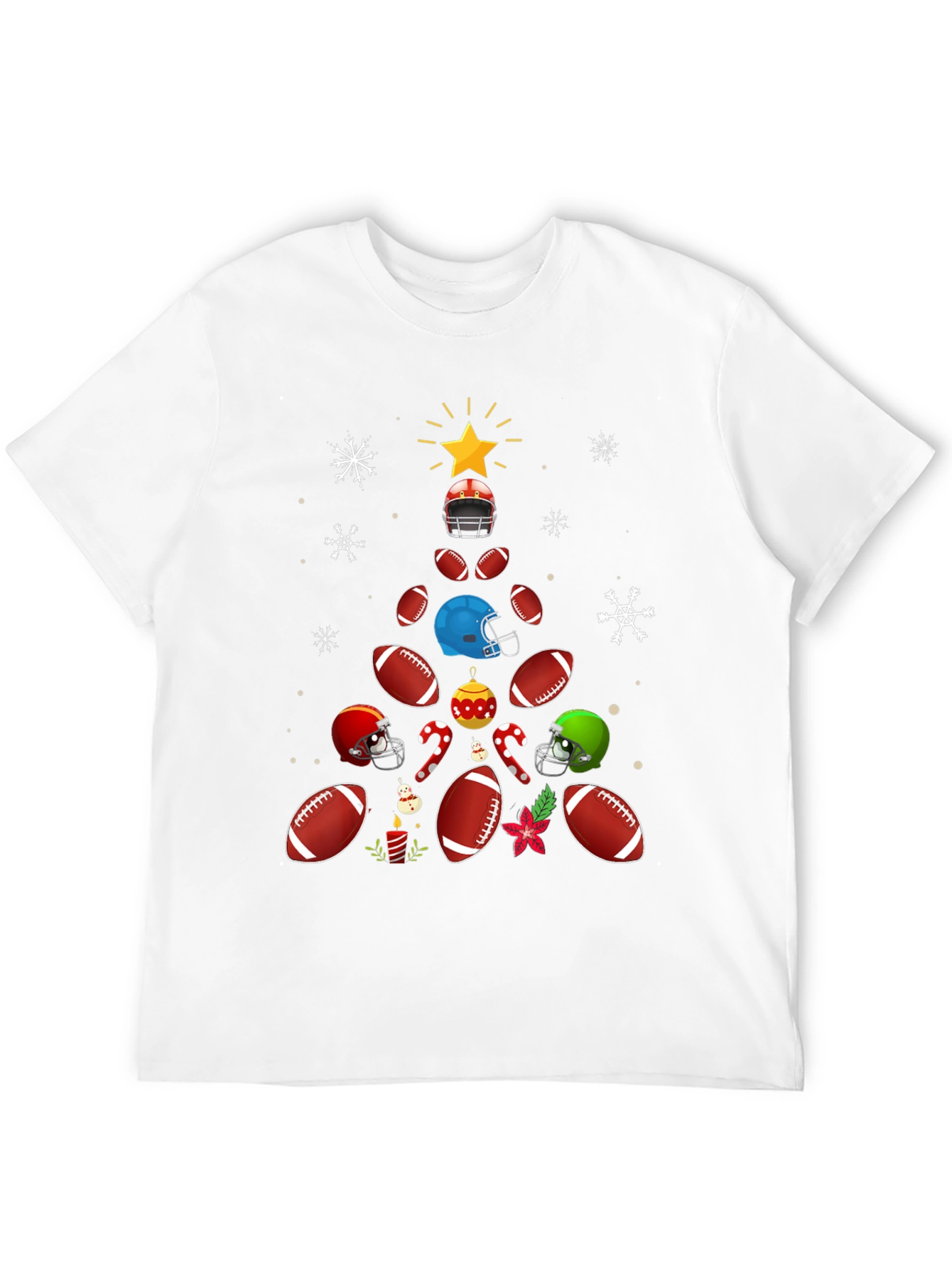 Black Football Christmas Tree T-Shirt view 12