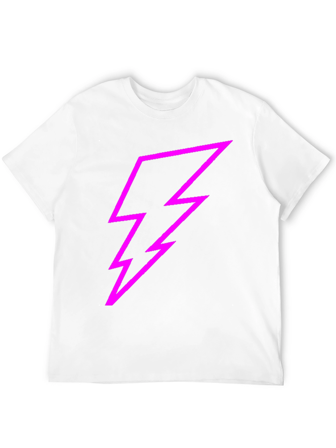 Black Black Tee with Bold Pink Lightning Bolt Design view 12