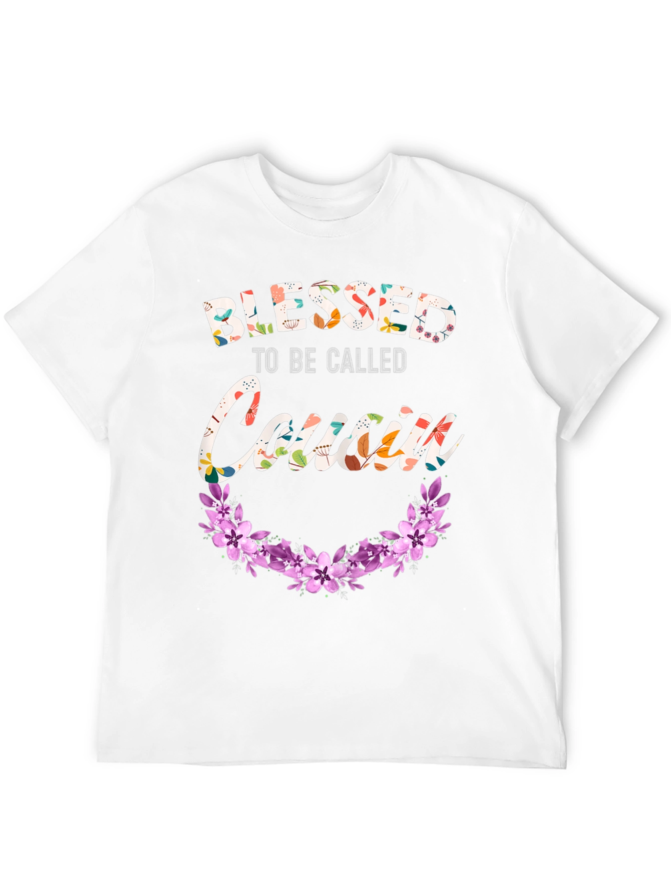 Black Blessed to be Called Cousin Floral T-Shirt view 12