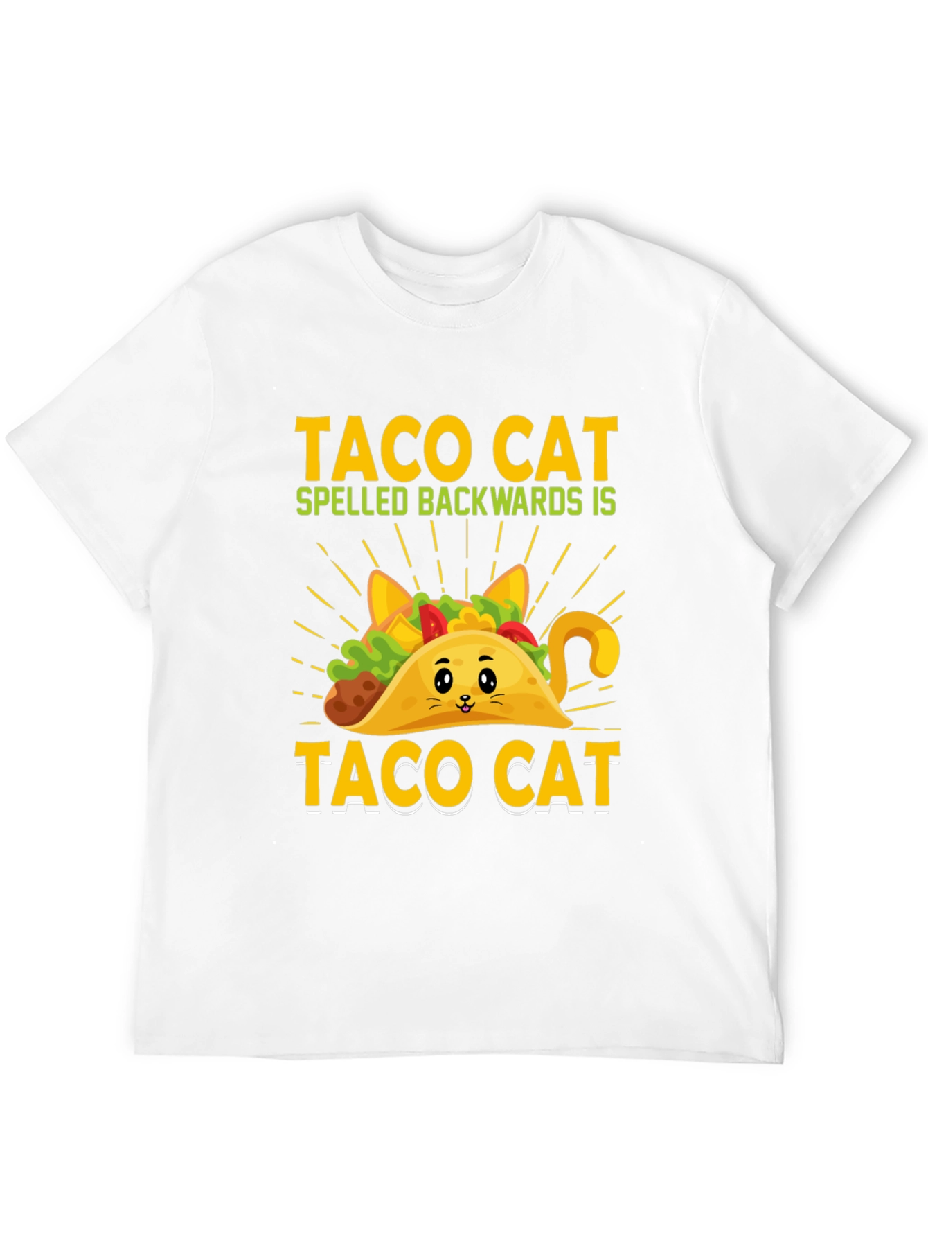 Black Taco Cat T-Shirt - Funny Palindrome Tee view 12