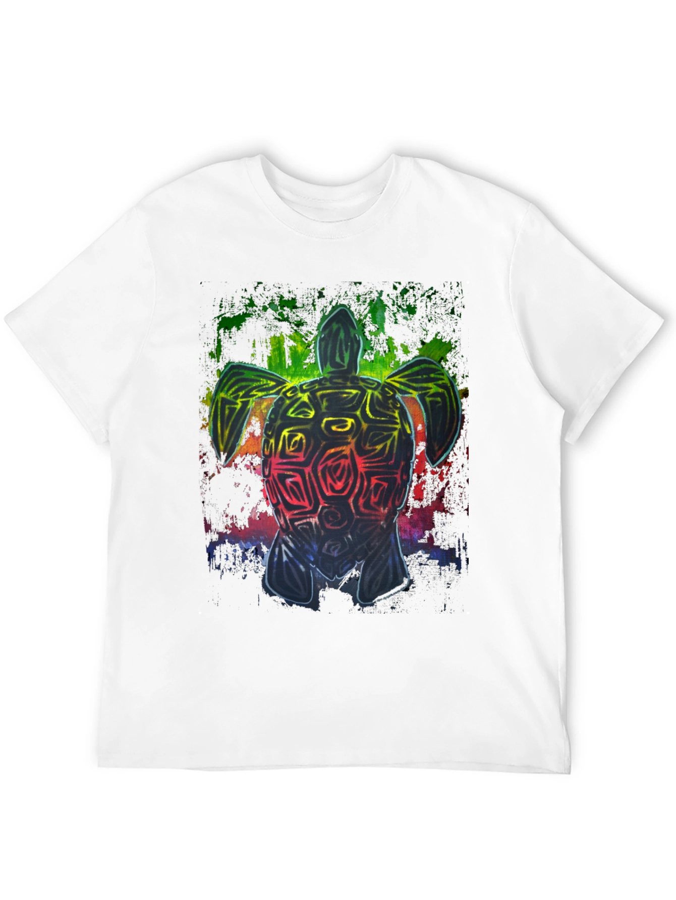 Black Rainbow Turtle Graphic Black T-Shirt view 12