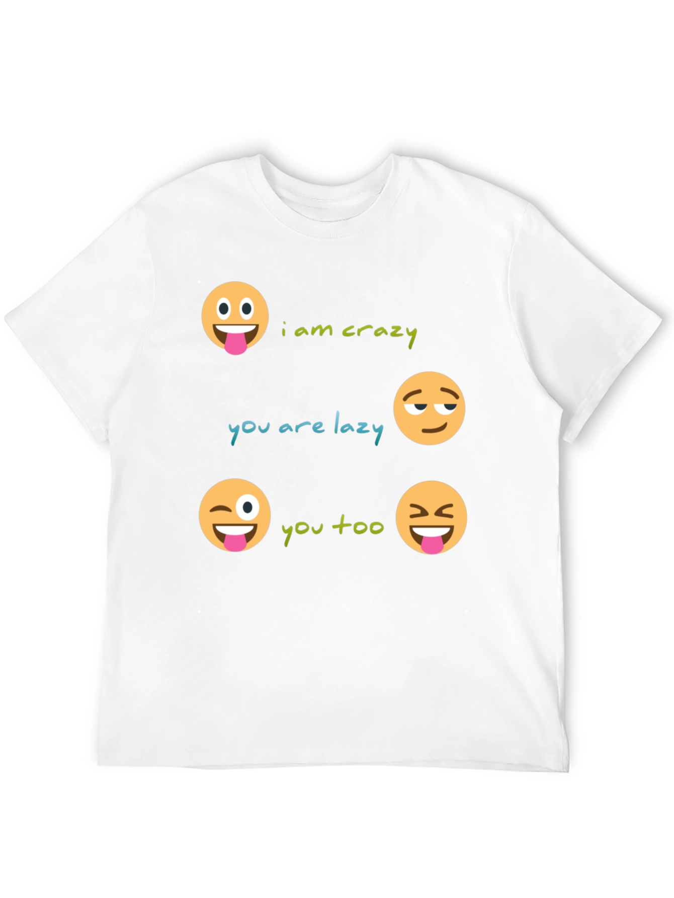 Black Crazy Lazy Emoji Graphic Tee - Unisex view 12