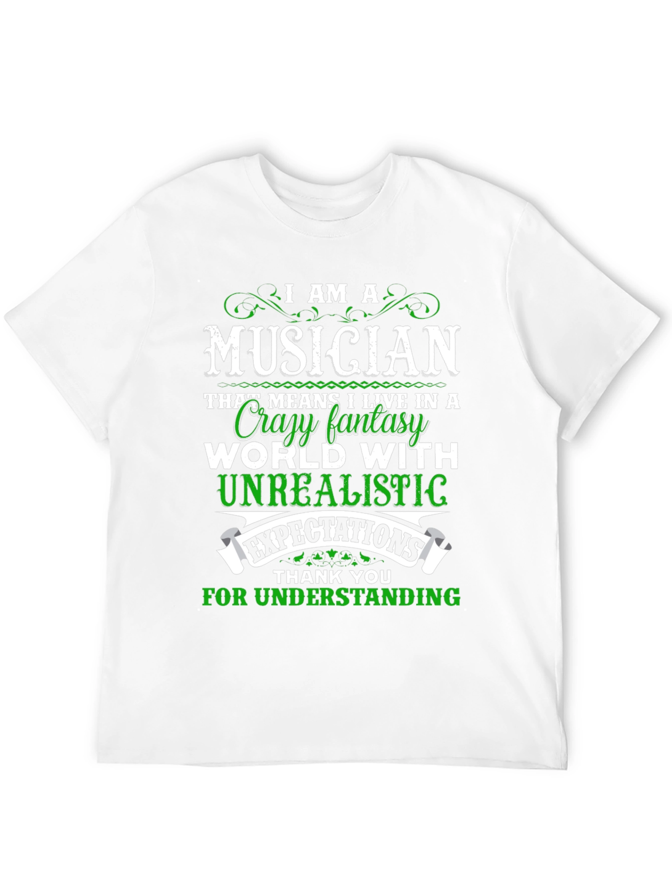 Black Musician Novelty T-Shirt - Crazy Fantasy World Design view 12