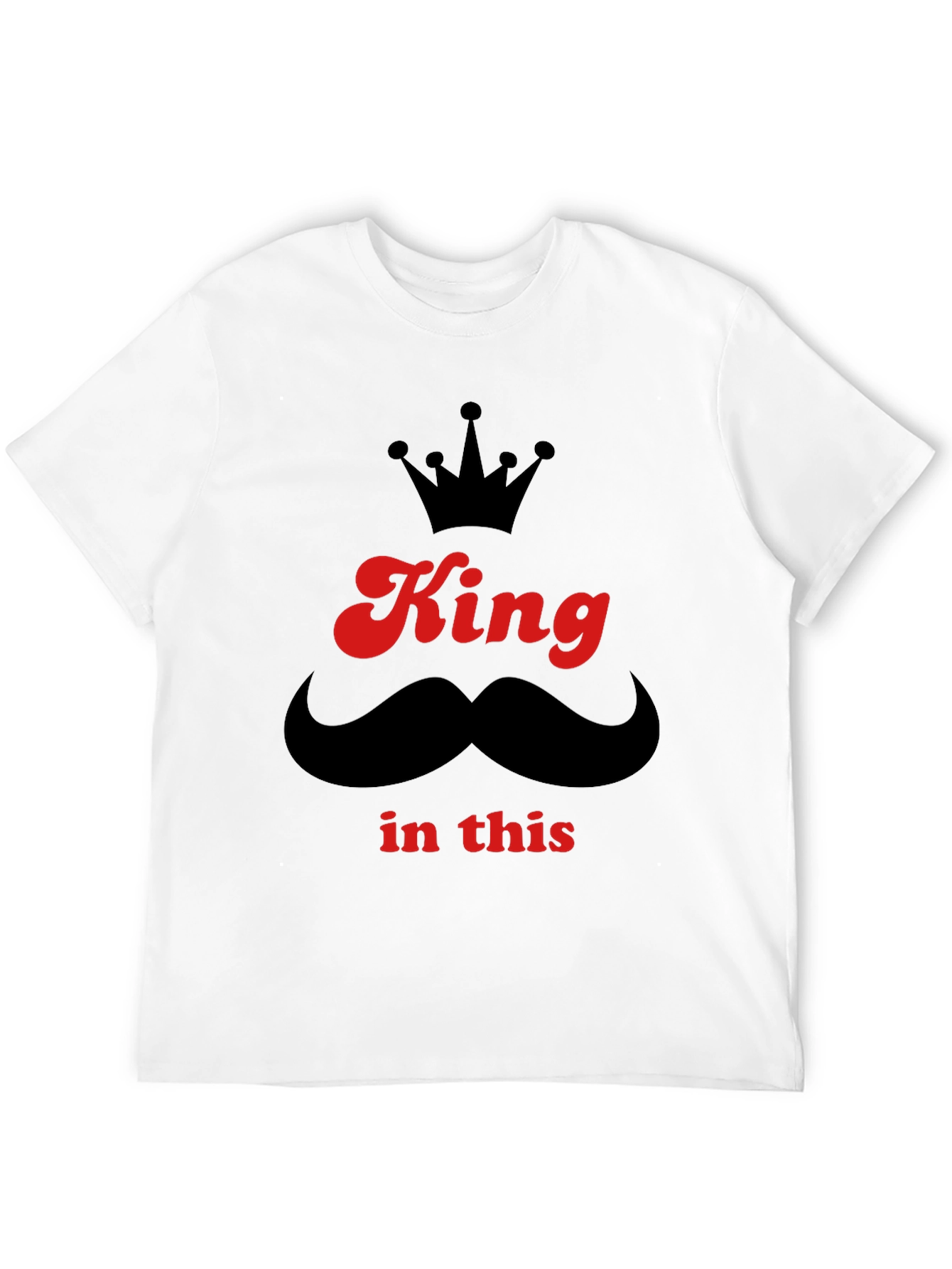 Black King In This T-Shirt - Crown & Mustache Graphic view 12