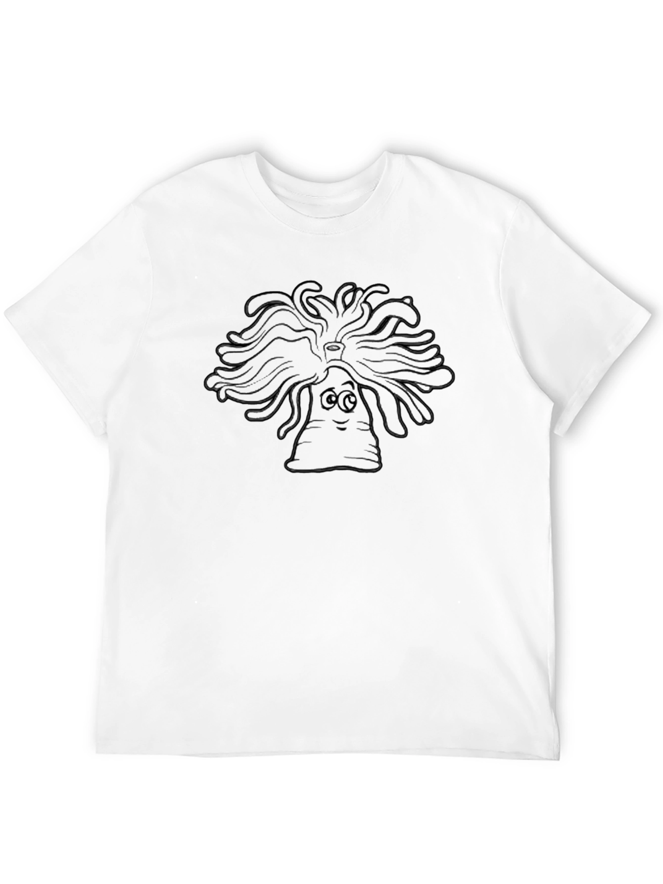 Black Cartoon Medusa Head T-Shirt - Classic Black Tee view 12