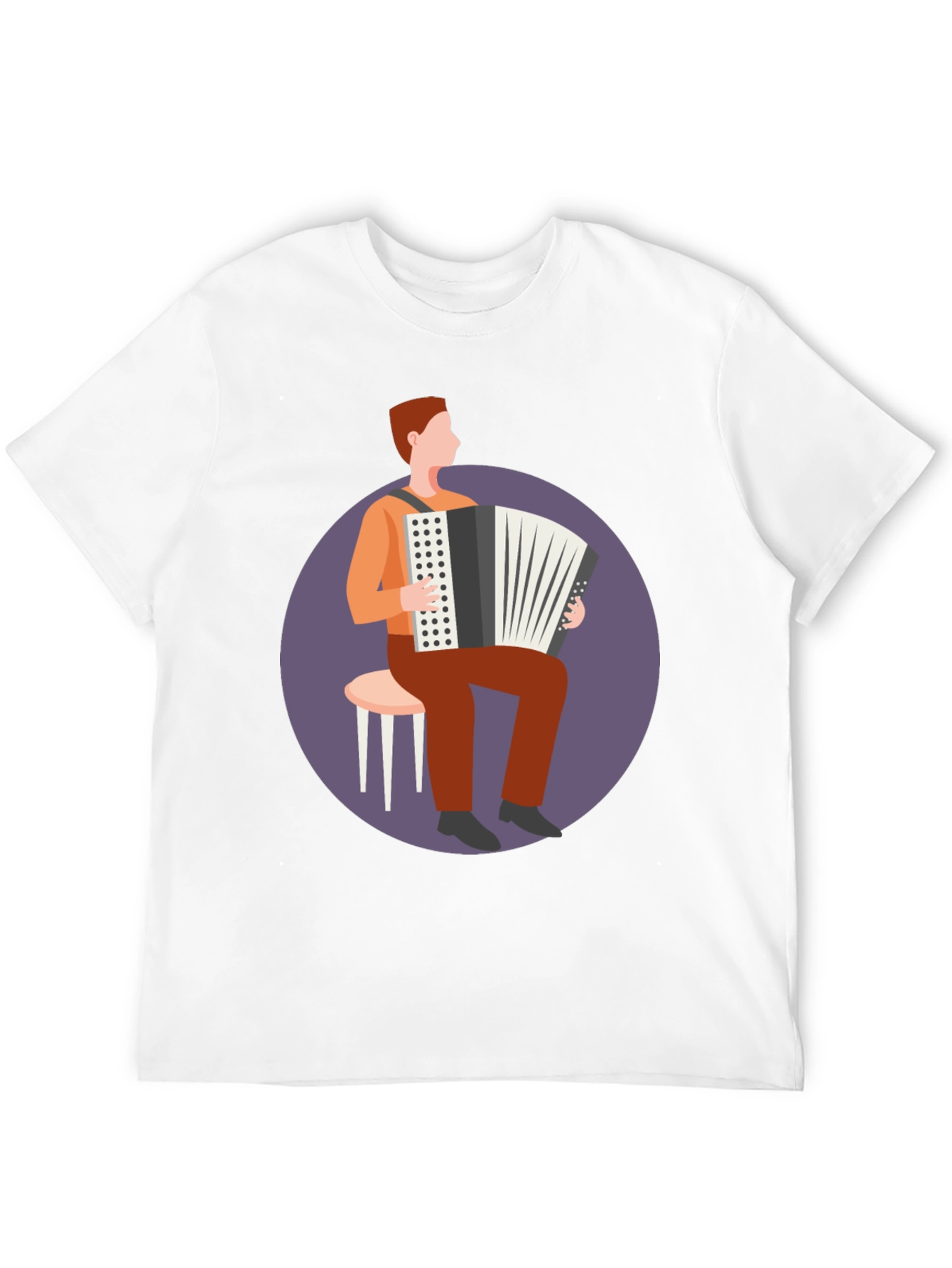 Black Accordion Player Graphic Tee - Musician T-Shirt view 12