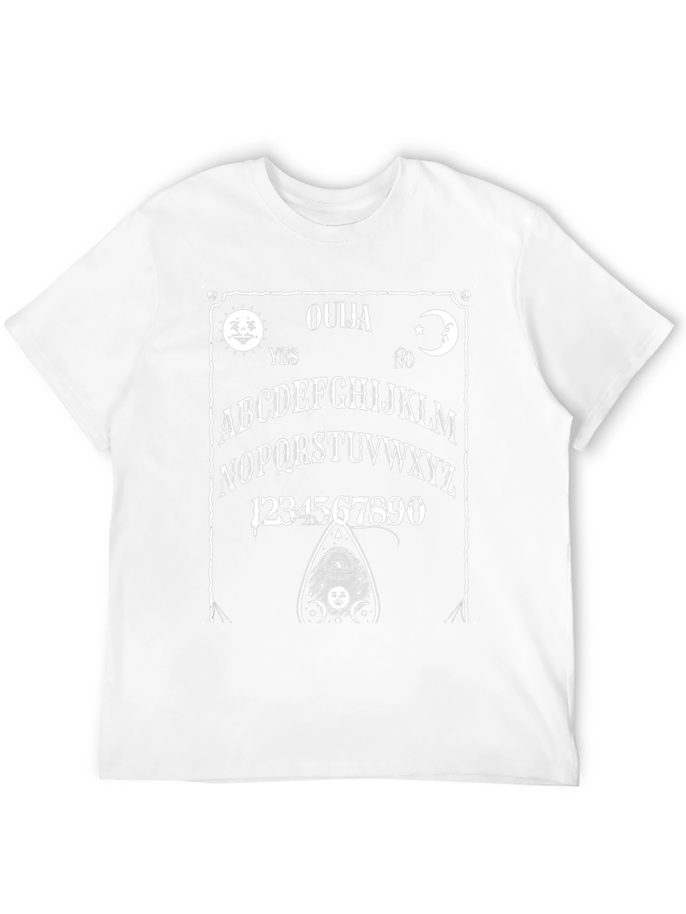 Black Ouija Board Graphic T-Shirt - Spirit Board Design view 12