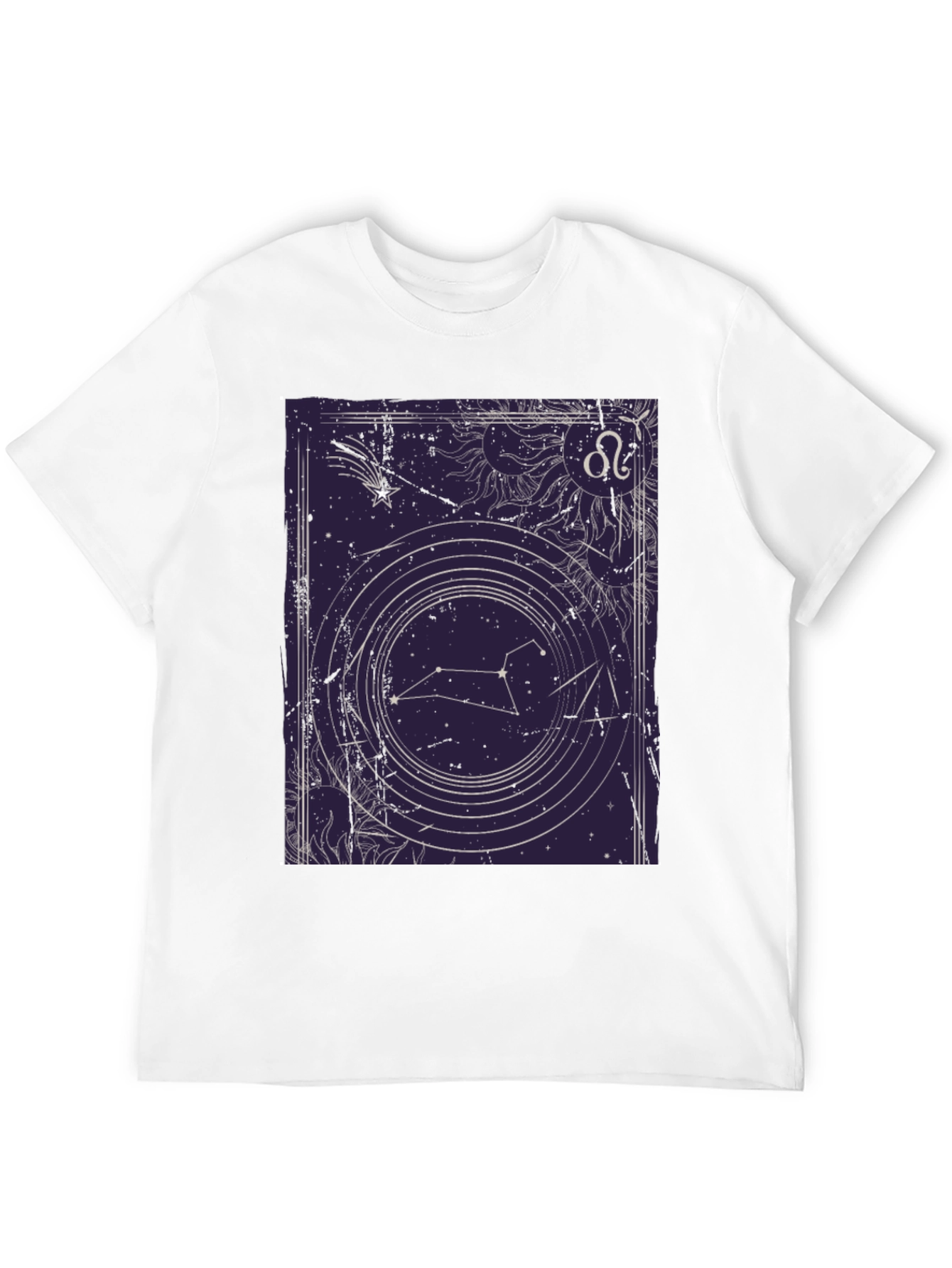 Black Leo Zodiac Graphic Tee - Celestial Constellation T-Shirt view 12