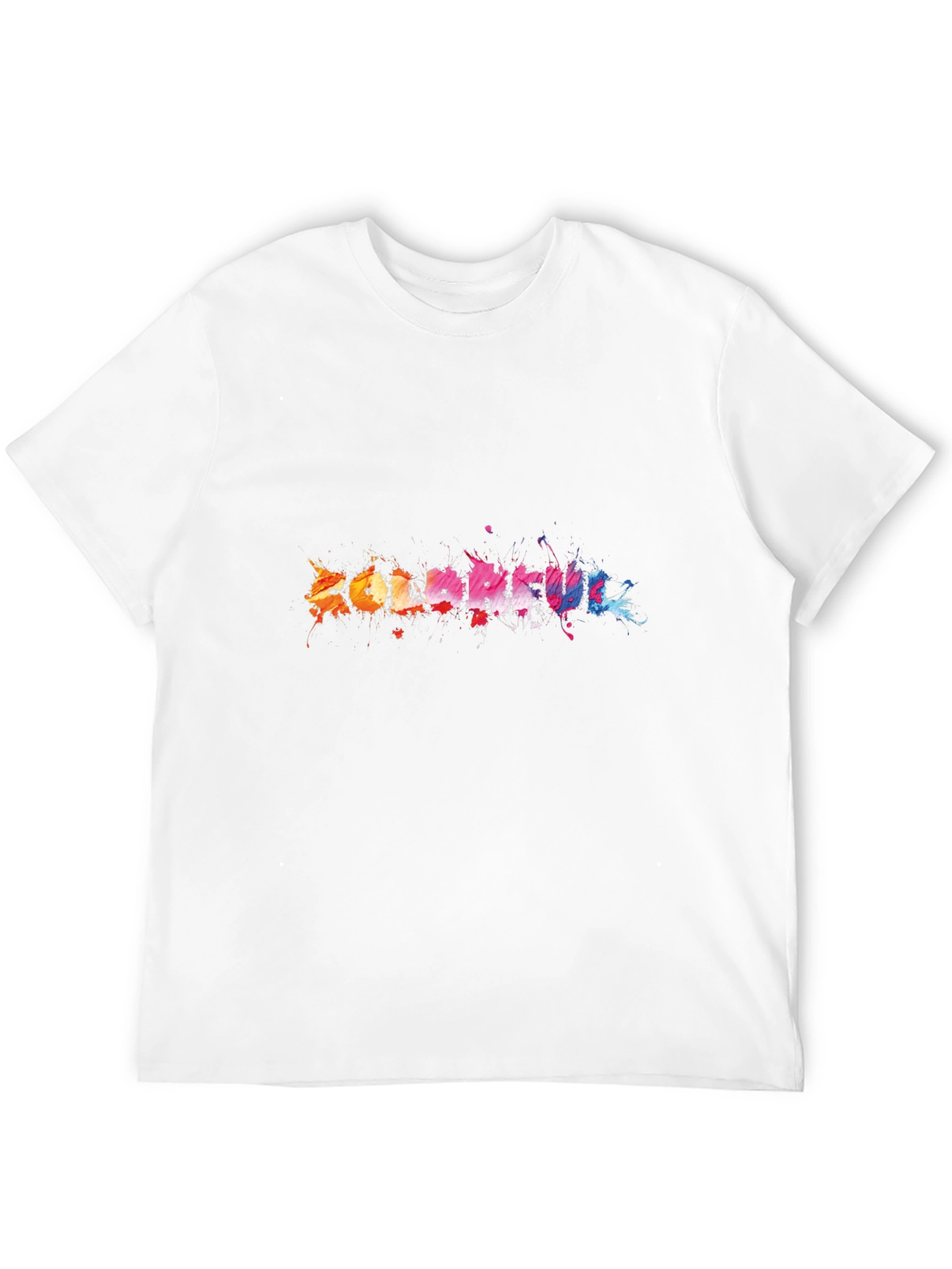 Black Colorful Splatter Graphic Black T-Shirt view 12