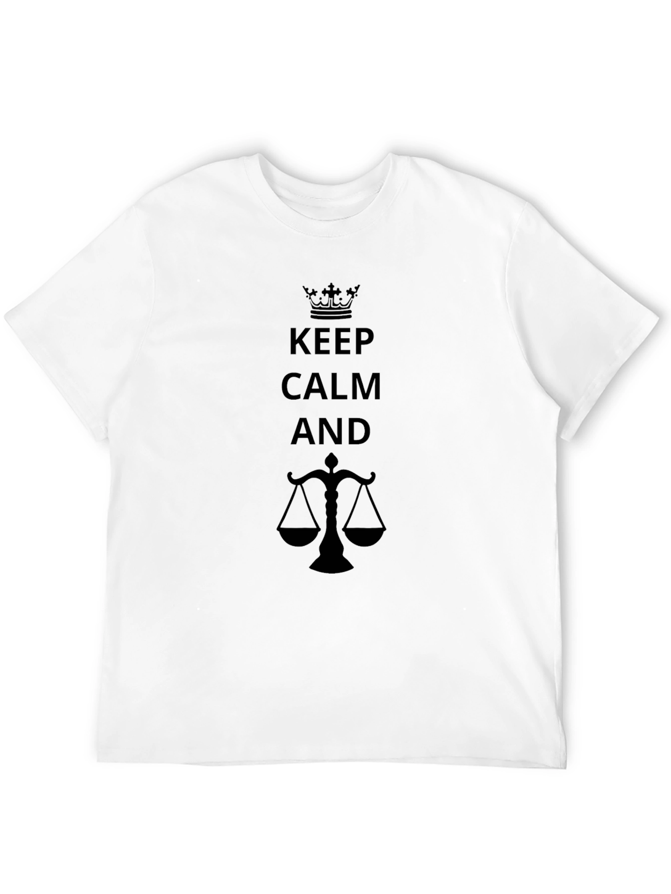 Black Keep Calm and Scales of Justice T-Shirt - Black view 12