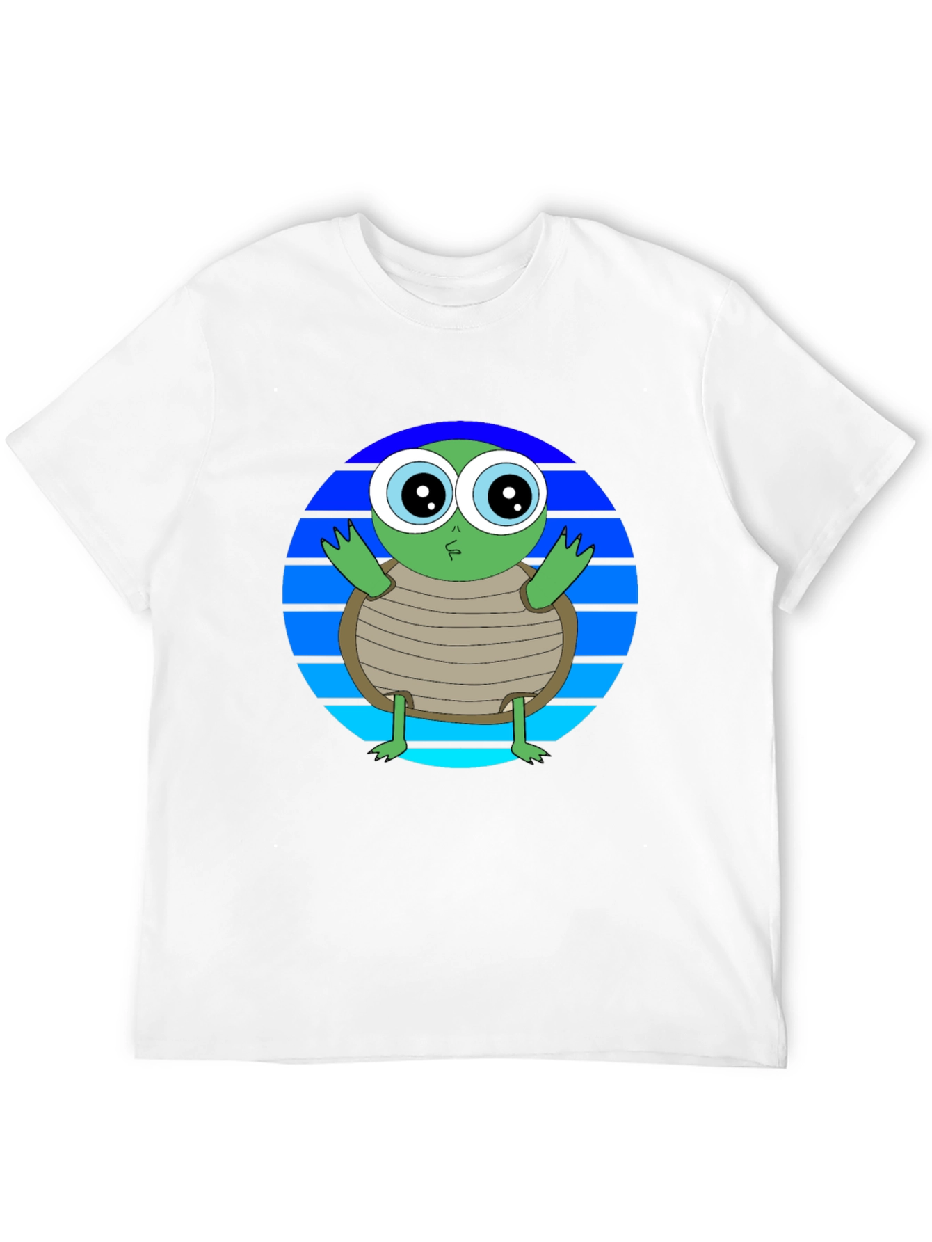 Cartoon Turtle Graphic Tee - Soft Cotton Blend - 12